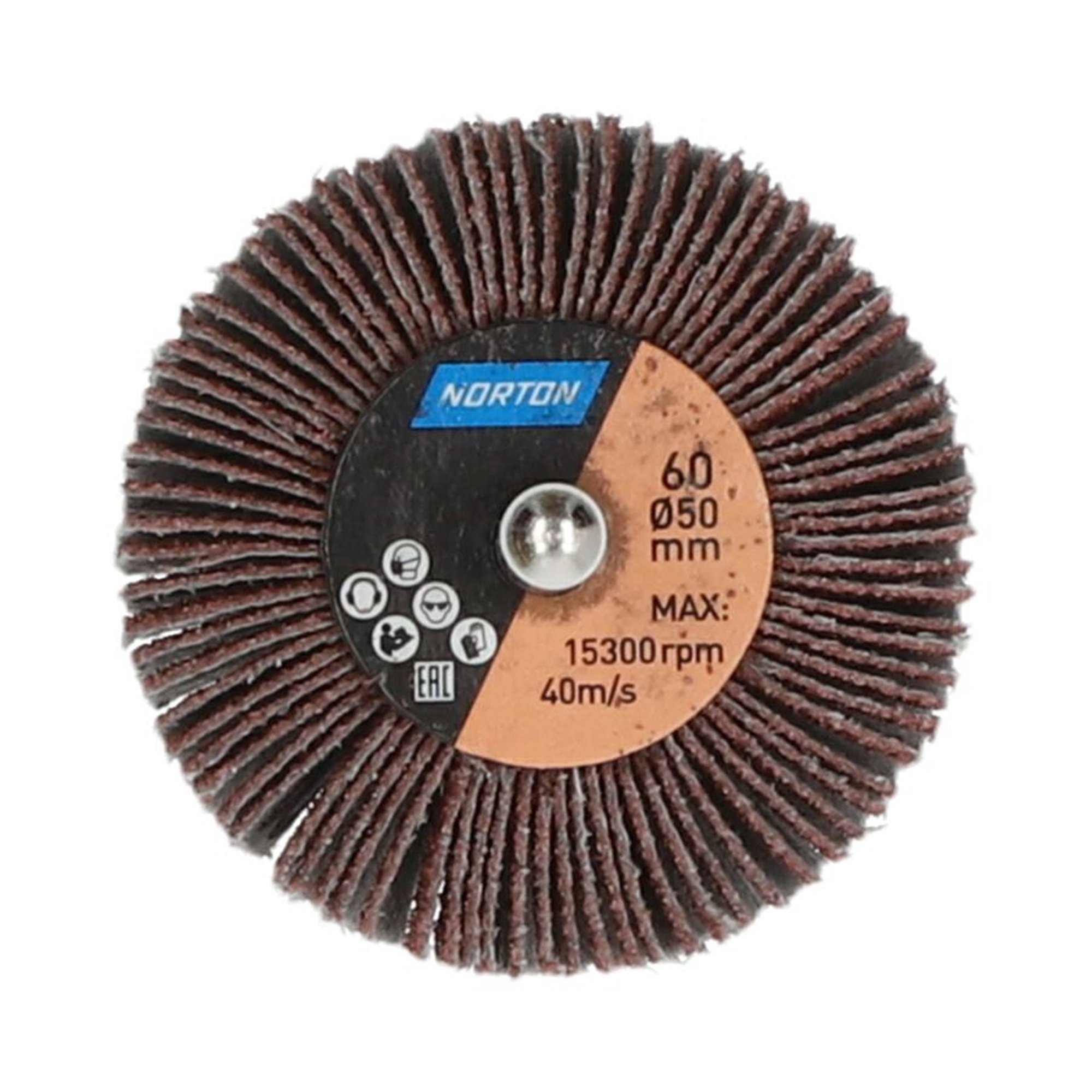 10 x Norton Fächerschleifer Schleifmop mit Schaft 50x20x6 R207 Korn 60