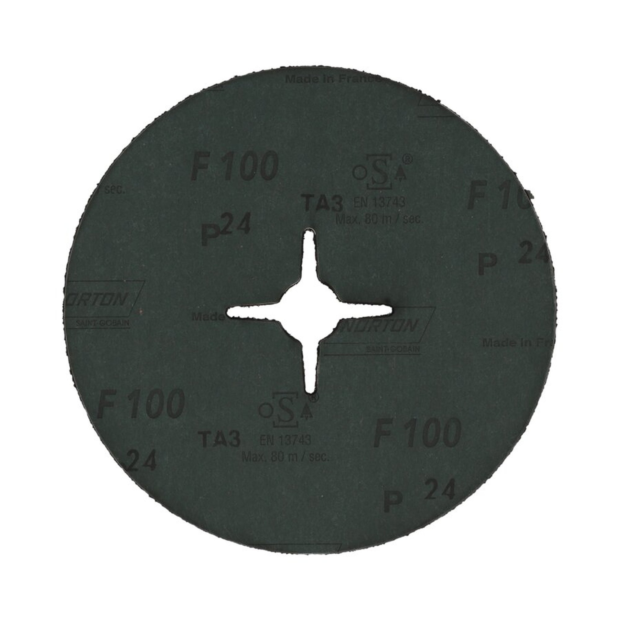 25 x Norton Fiberscheiben 180x22mm K24 F100 | Hochwertige Schleifscheiben für Profis