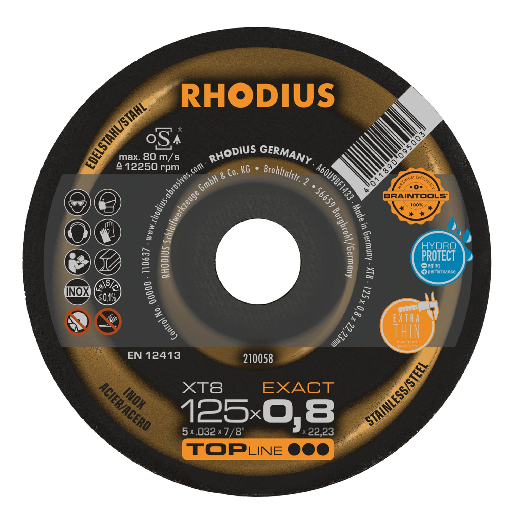 50 x RHODIUS Extradünne Trennscheibe XT8 EXACT Ø 125 mm