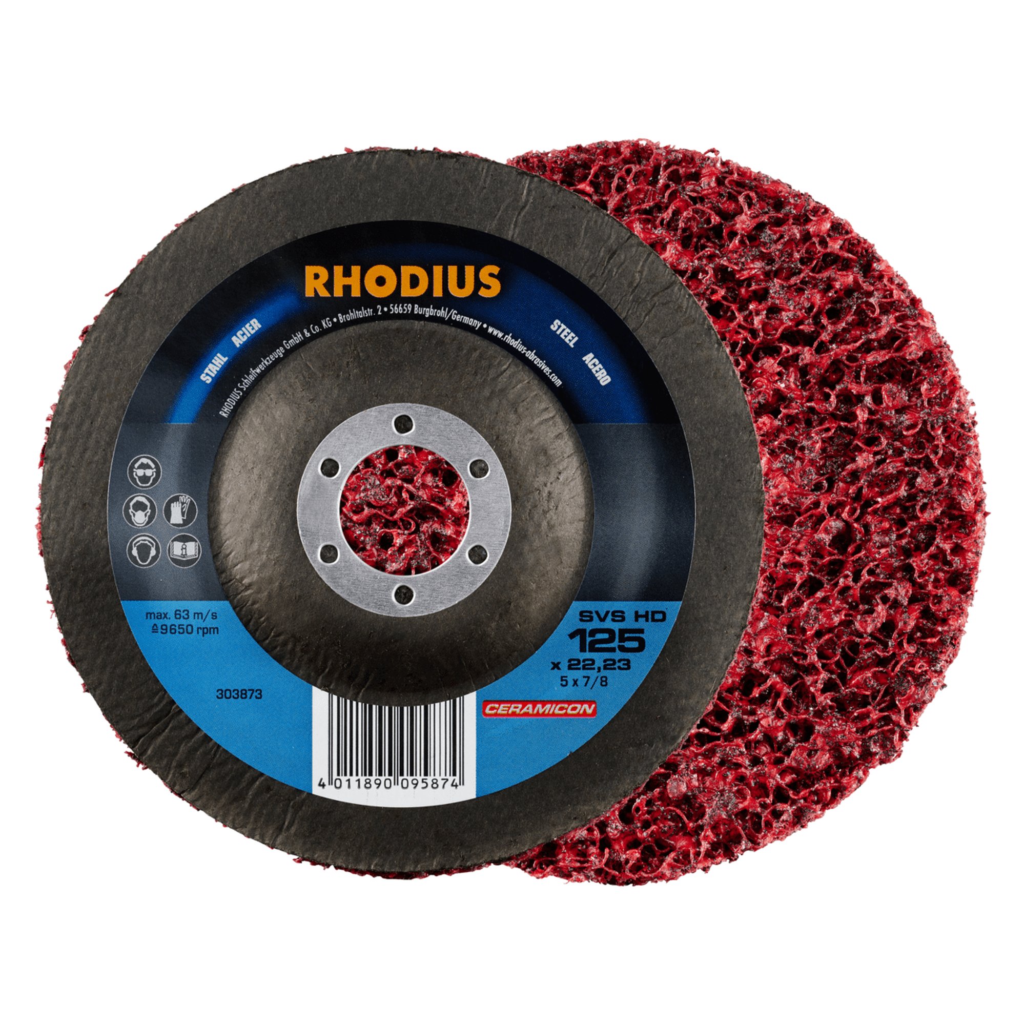 10 x RHODIUS Schleifscheibe Reinigungsvlies SVS HD Ø 125 mm