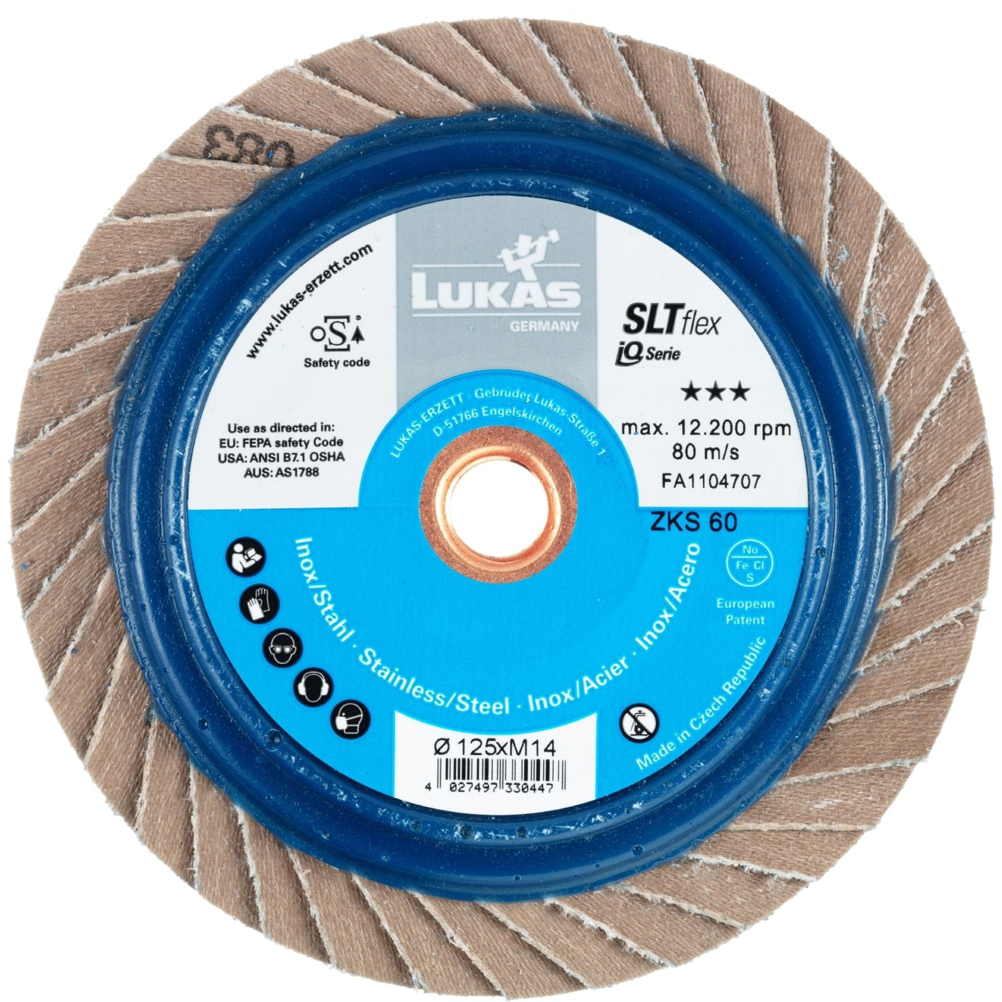 10x LUKAS Fächerscheibe Fächerscheiben Schleifscheibe SLTflex Ø 115 mm Korn 40