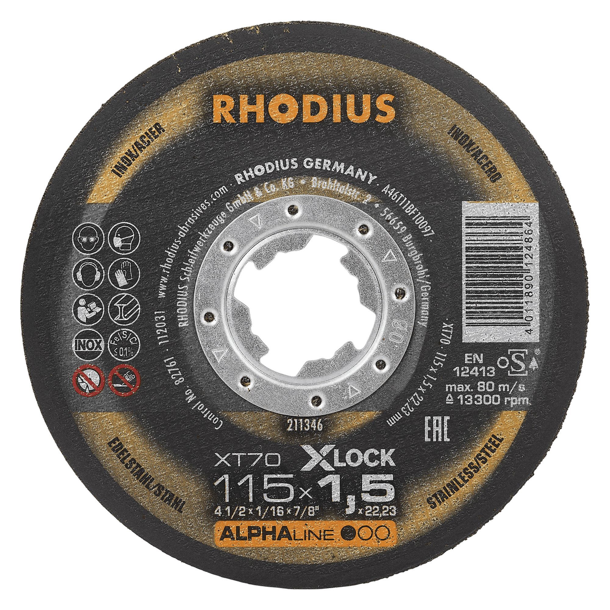 25 x RHODIUS Extradünne Trennscheibe XT70 X-LOCK Ø 115 mm