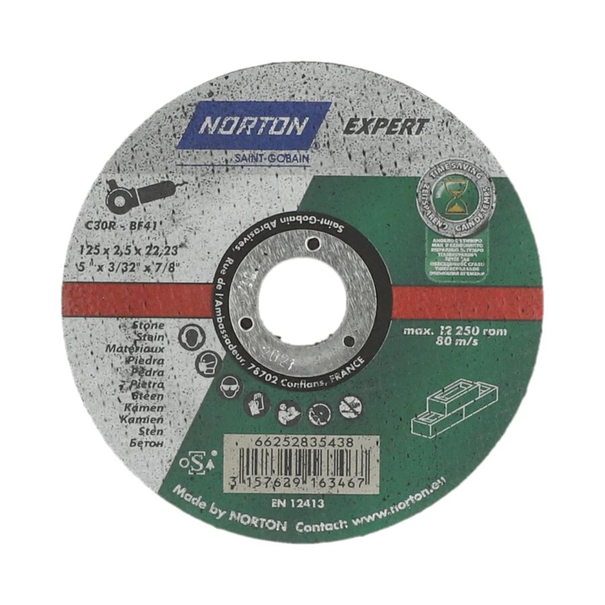 25 x Norton Trennscheibe für Stein EXPERT 125x2.5x22.23mm - Hochwertige Qualität