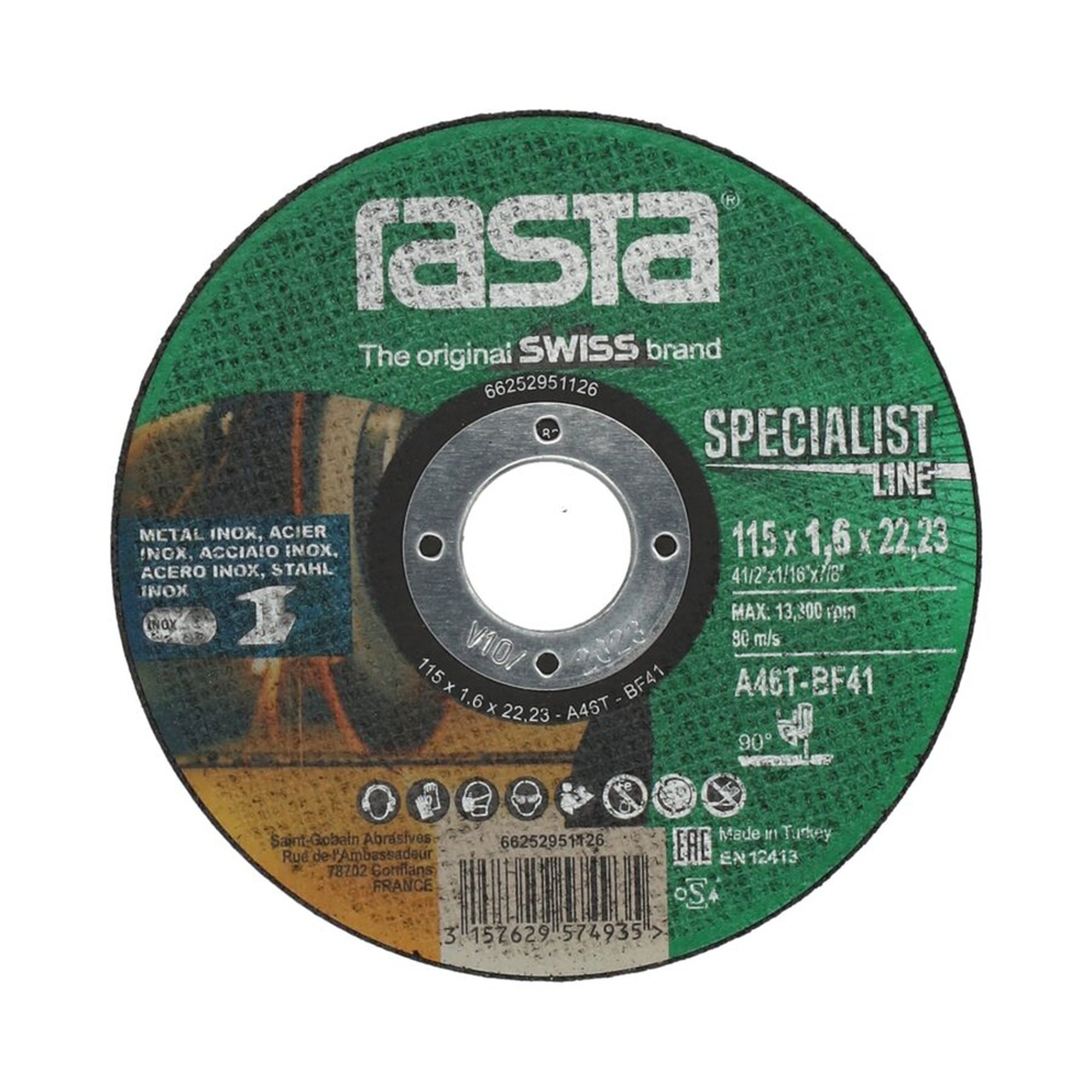 25 x Norton Trennscheibe Ultradünn Metall/Inox 115x1.6x22.23mm Rasta Specialist