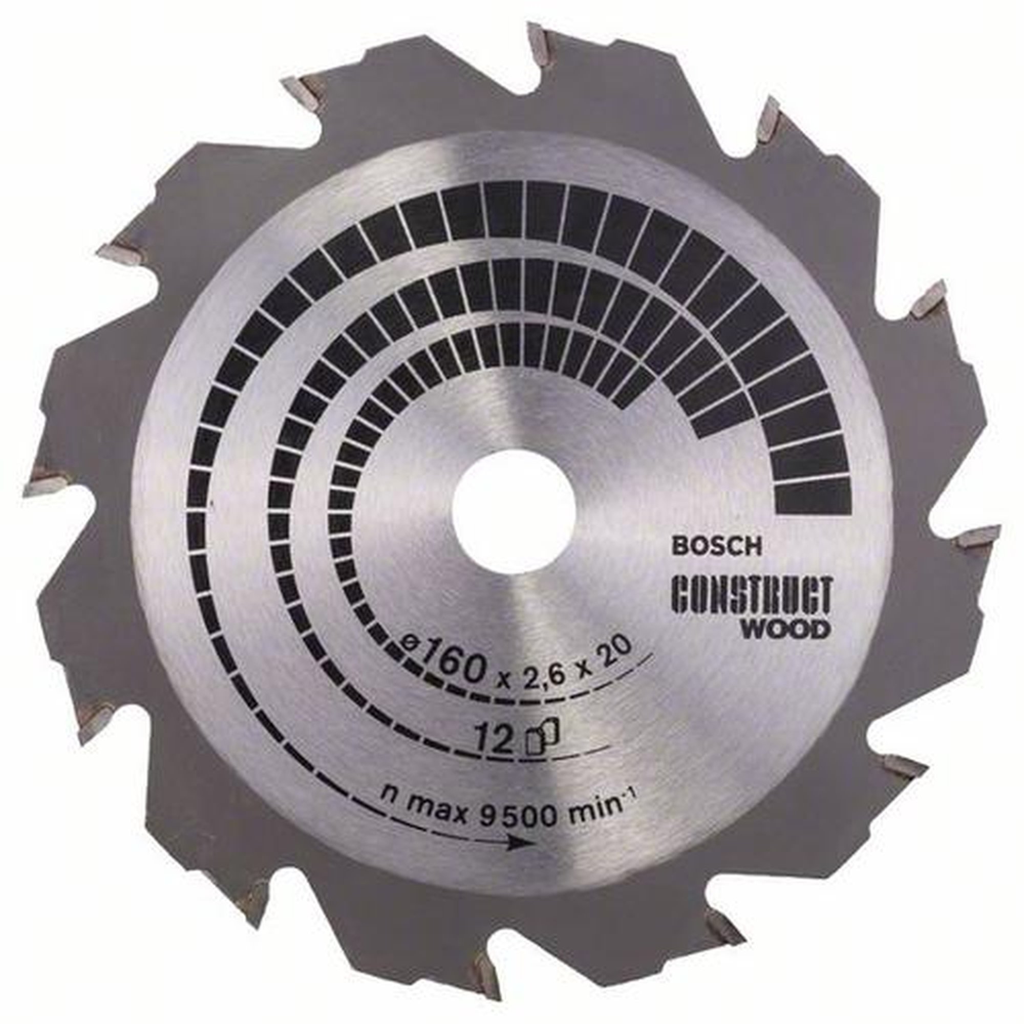 BOSCH Kreissägeblatt Bauholz, Ø 160 mm, 12 Zähne