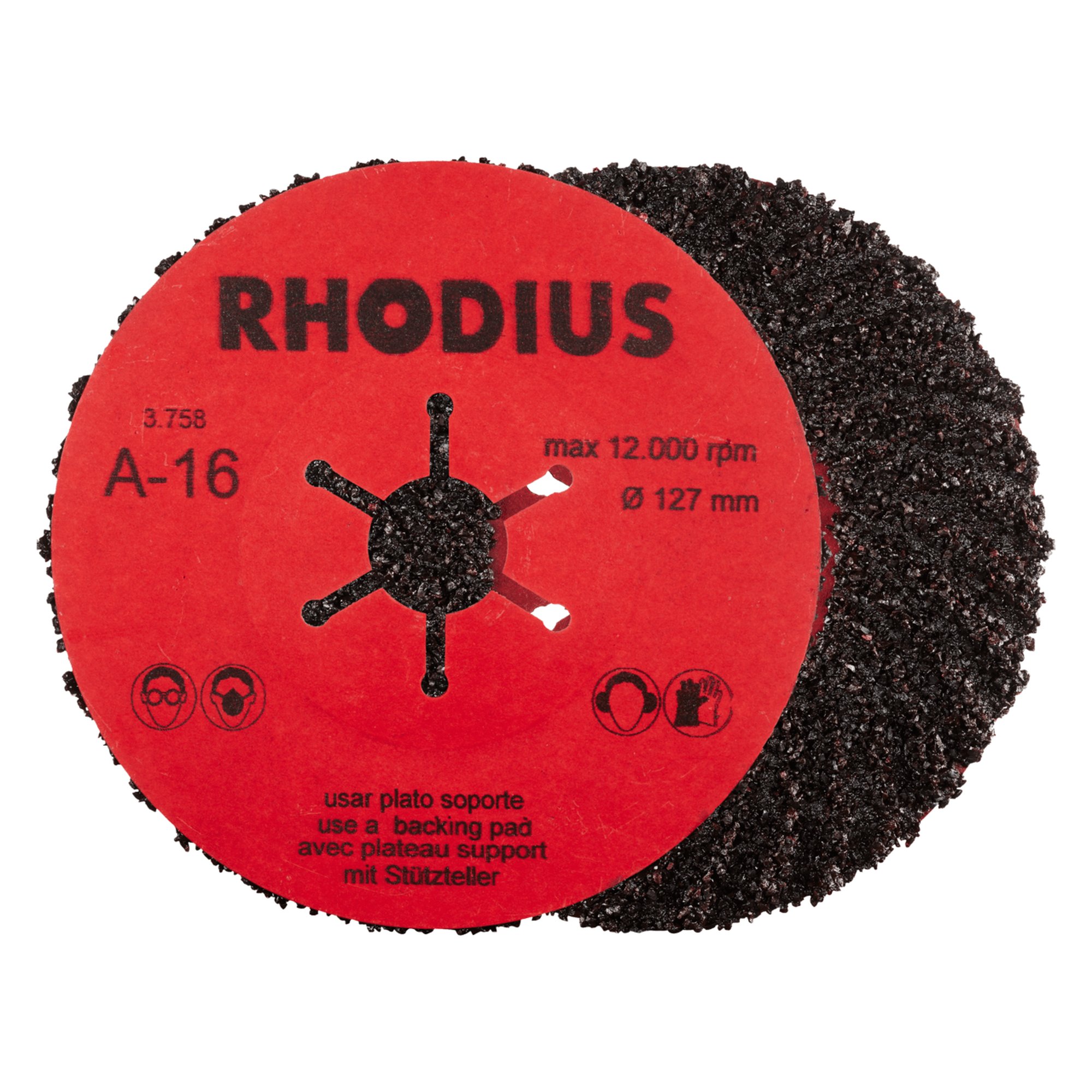 25 x RHODIUS Fiberscheibe Schleifscheibe SFA Ø 125 mm Körnung 16