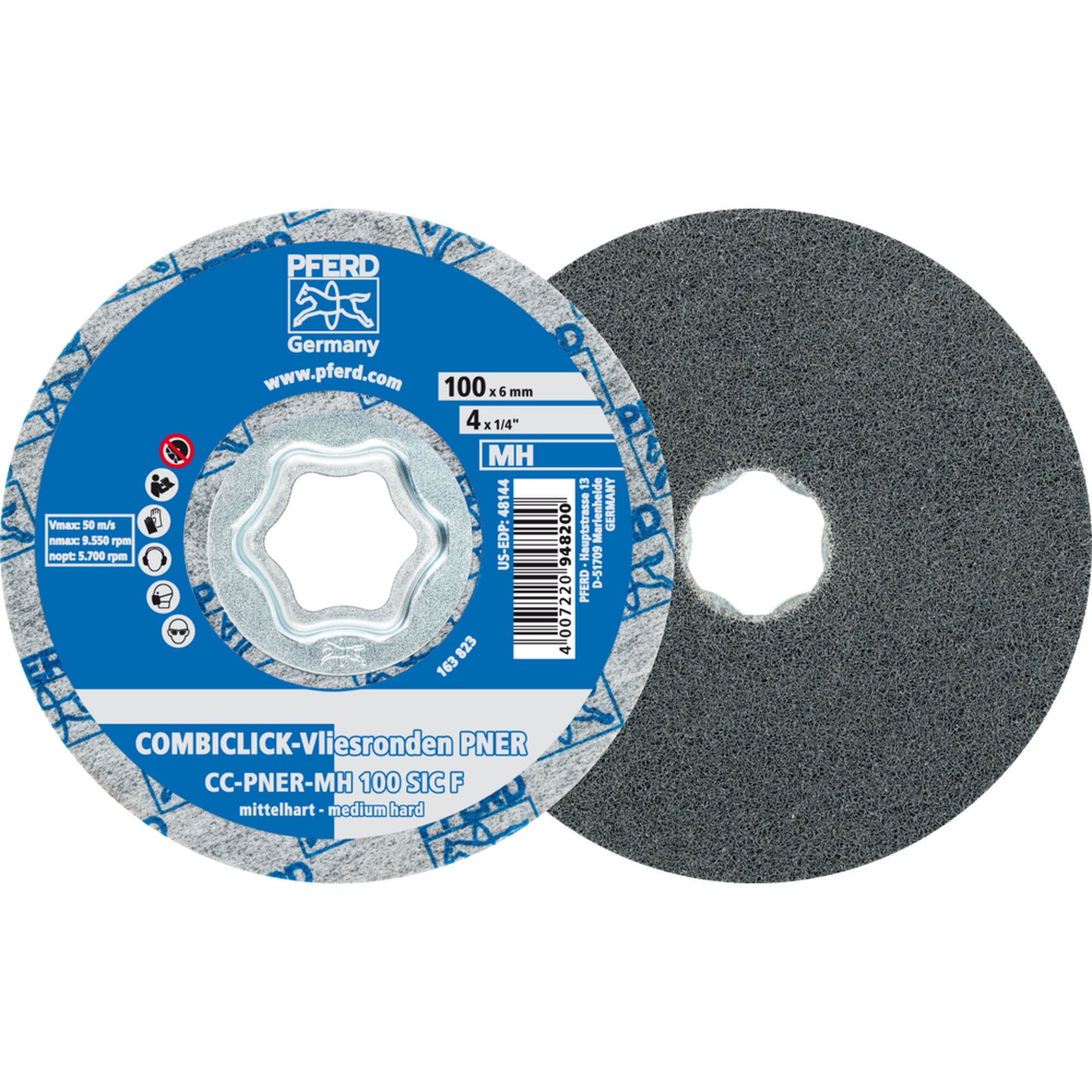 5 x PFERD COMBICLICK Vliesronde CC-PNER MH 100 SiC F