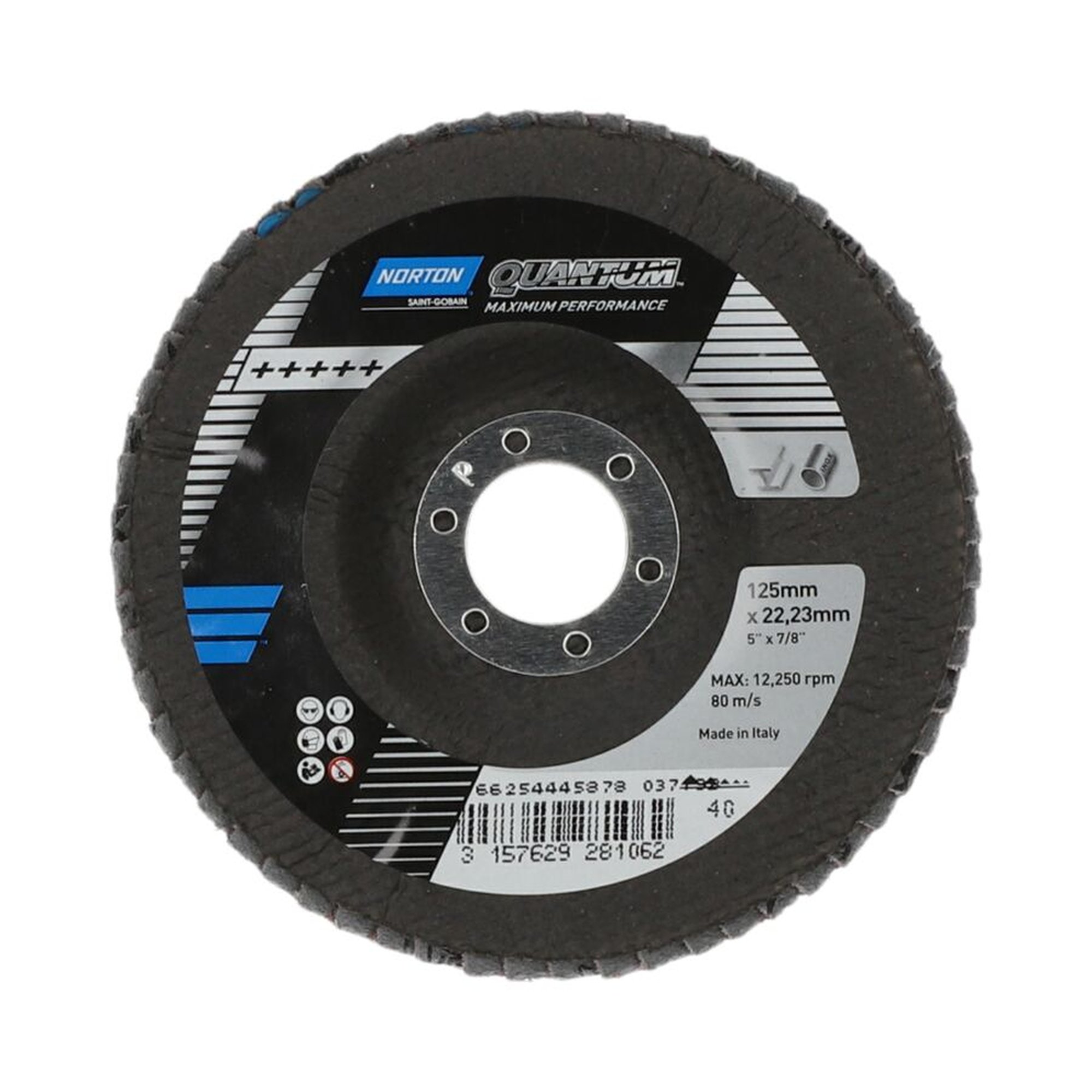 10 x Norton Fächerscheibe Schleifmopteller 125x22 R996 40 Quantum | Hochleistungsschleifen