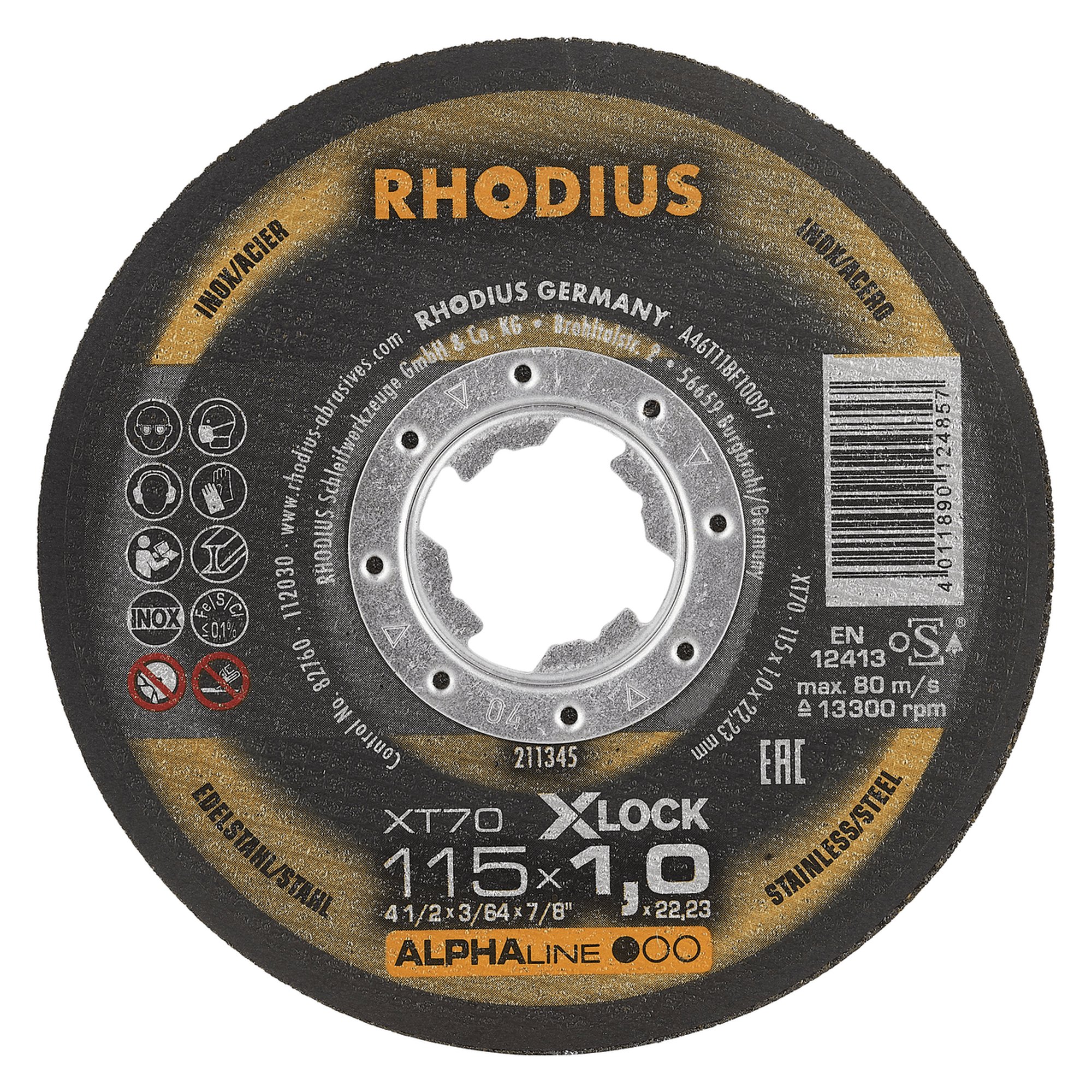25 x RHODIUS Extradünne Trennscheibe XT70 X-LOCK Ø 115 mm