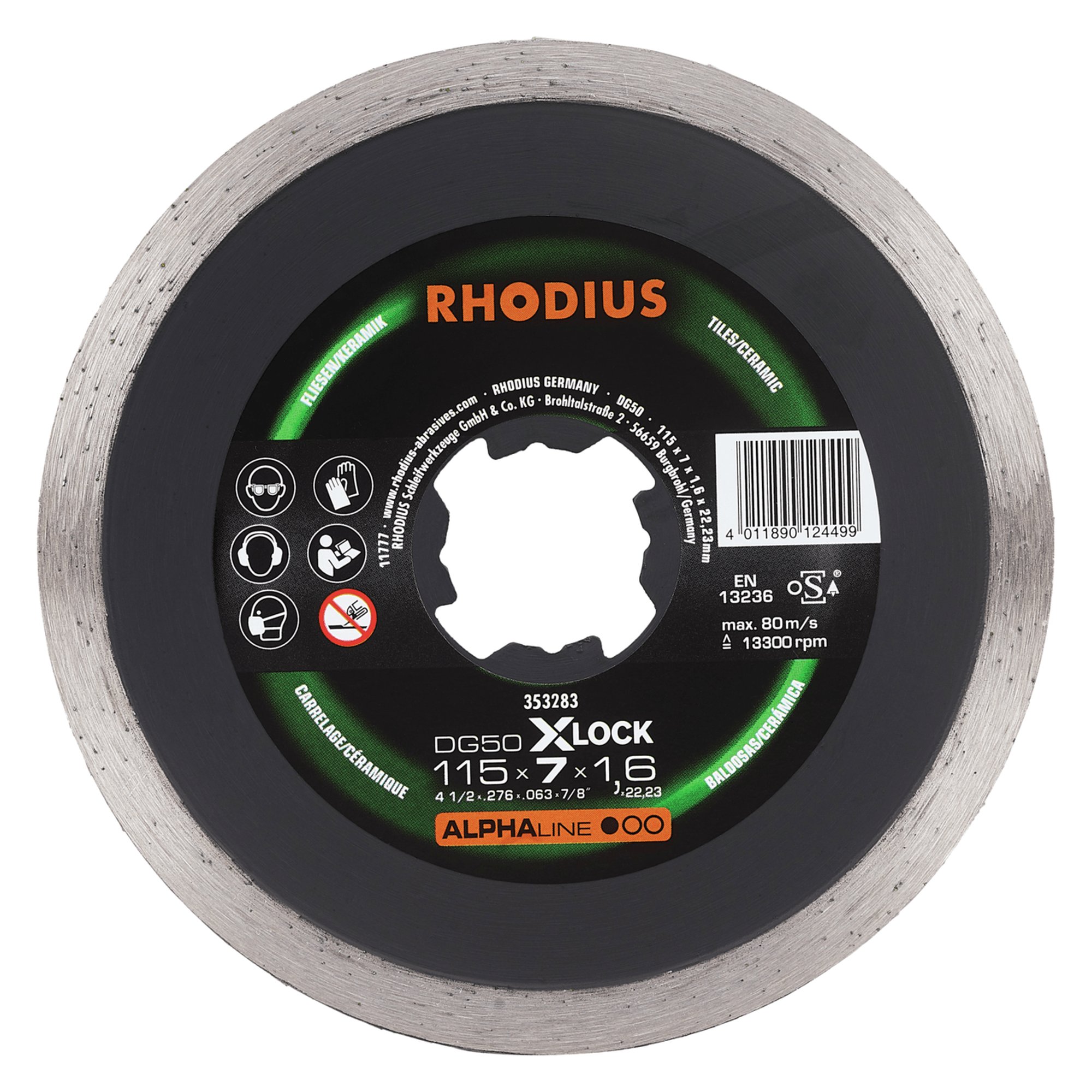 RHODIUS Diamanttrennscheibe DG50 X-LOCK Ø 115 mm