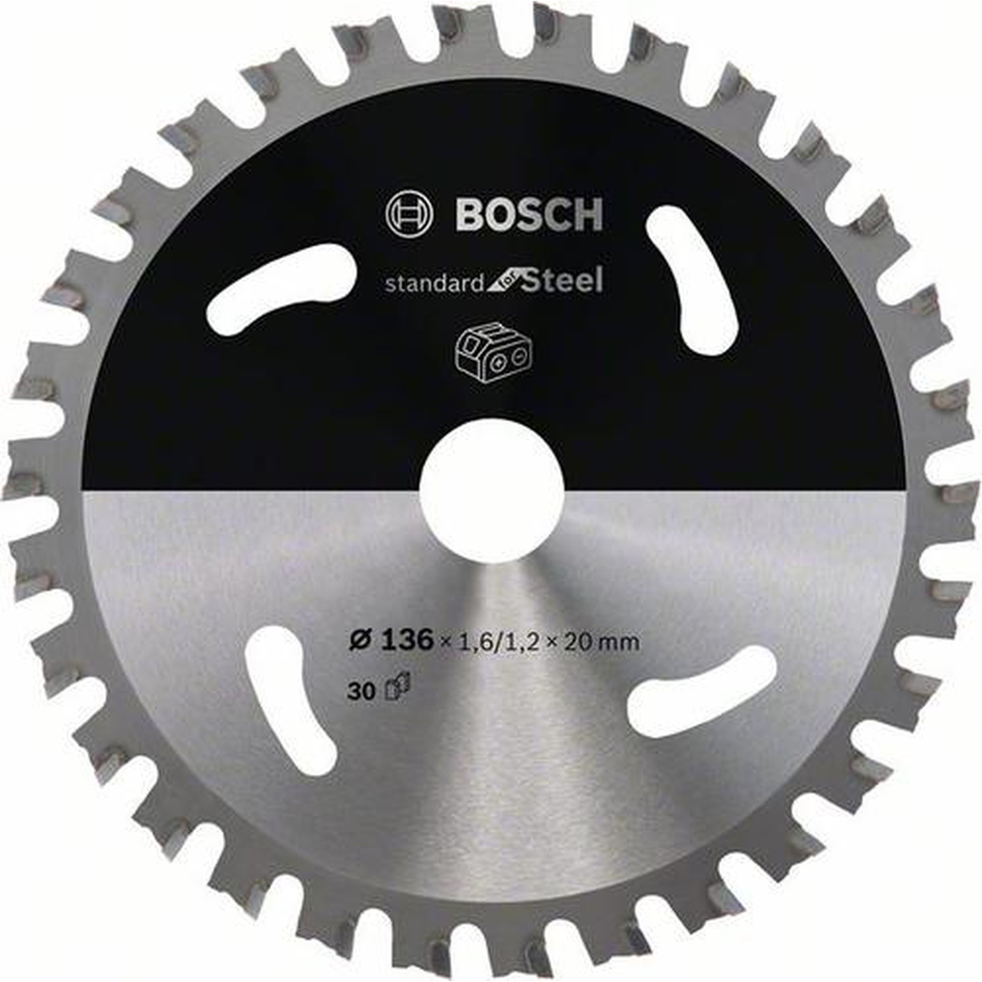 BOSCH Akku-Kreissägeblatt Standard für Stahl, Ø 136 mm, 30 Zähne