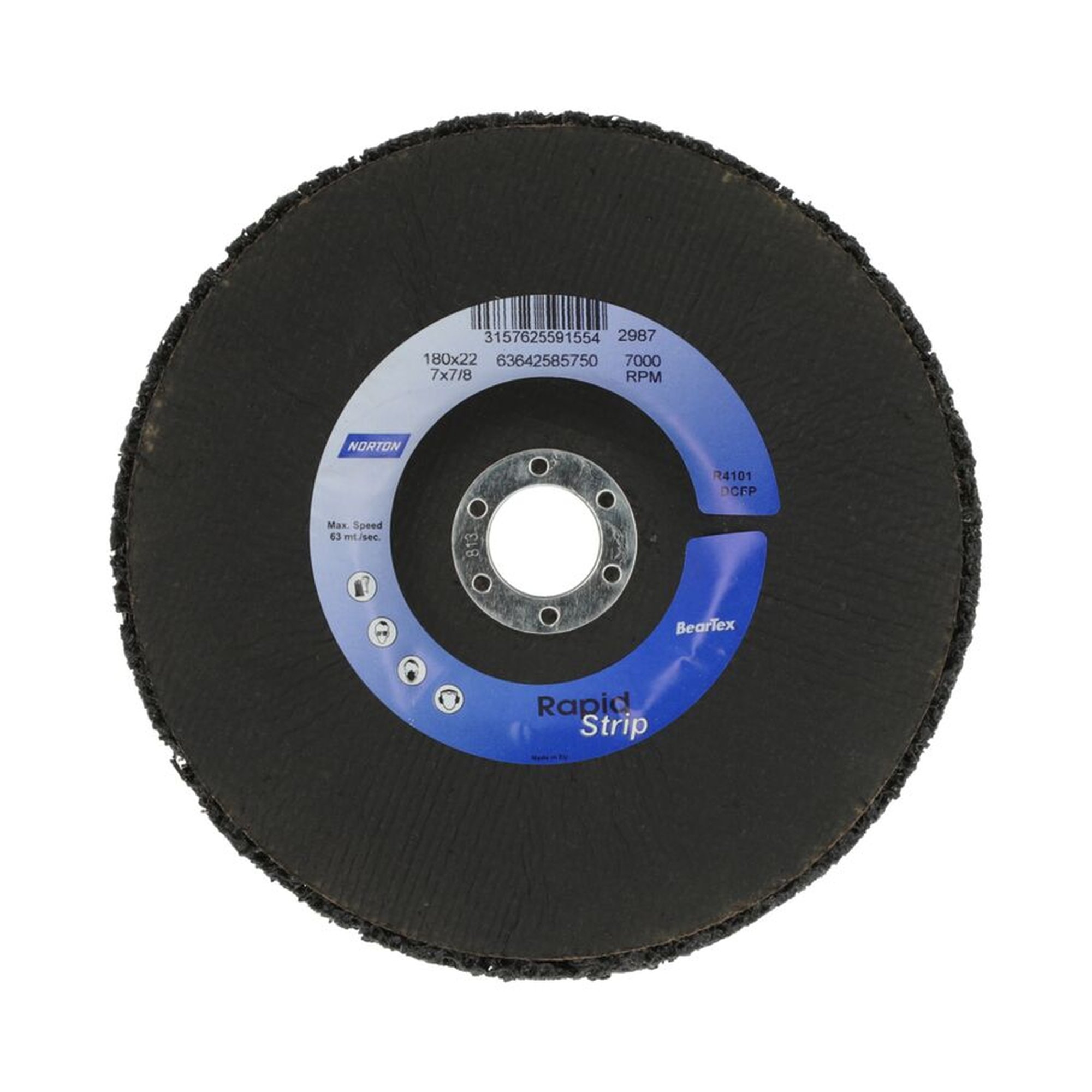 5 x Norton Reinigungsscheiben RAPID STRIP 178x22mm Sehr grob Schwarz für effektive Reinigung