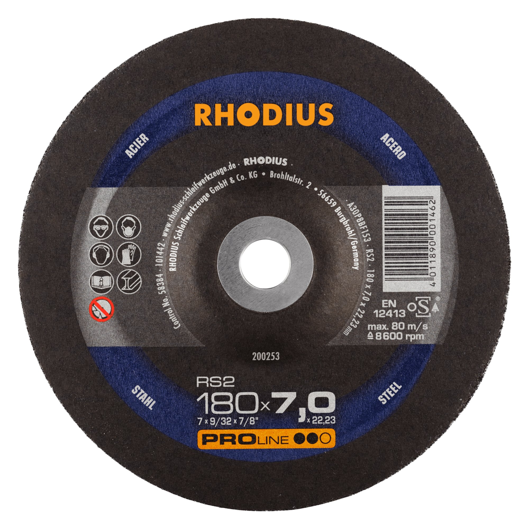 10 x RHODIUS Schruppscheibe RS2 Ø 180 mm