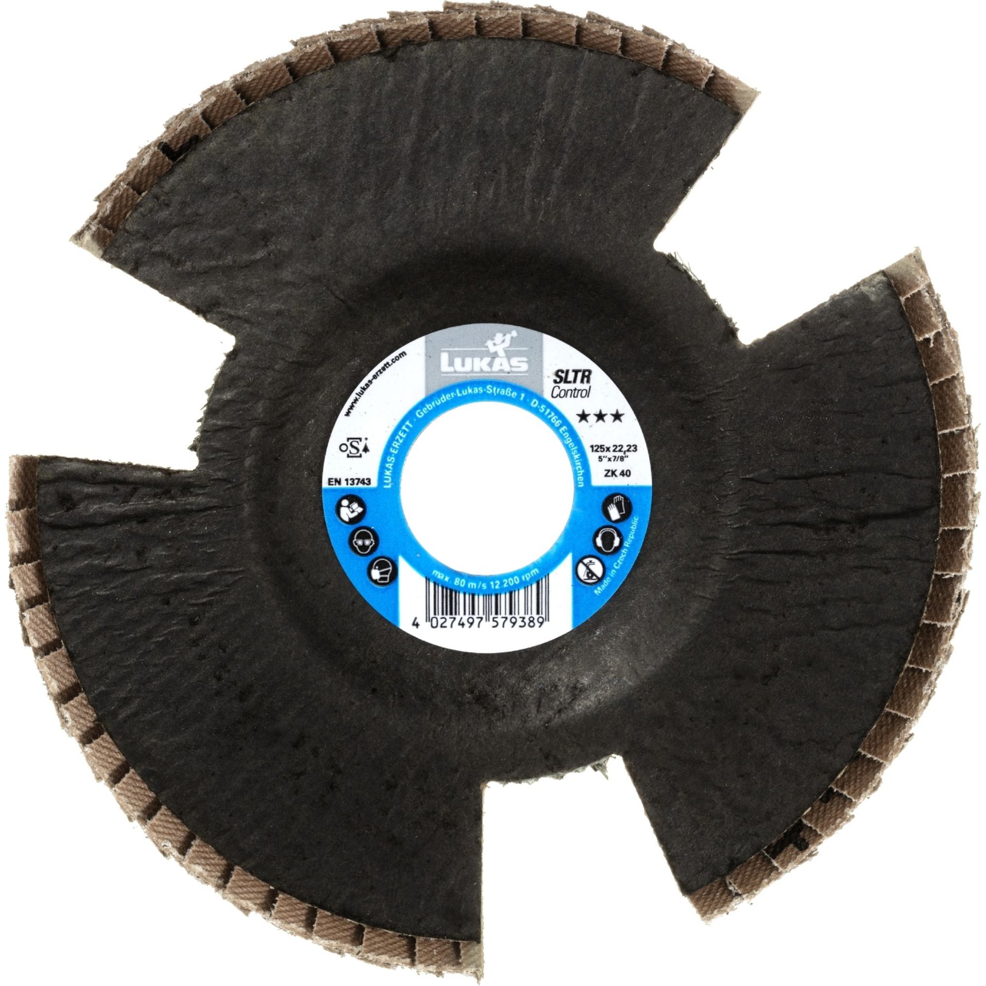 10x LUKAS Fächerscheibe Fächerscheiben Schleifscheibe SLTR Ø 125 mm Korn 40