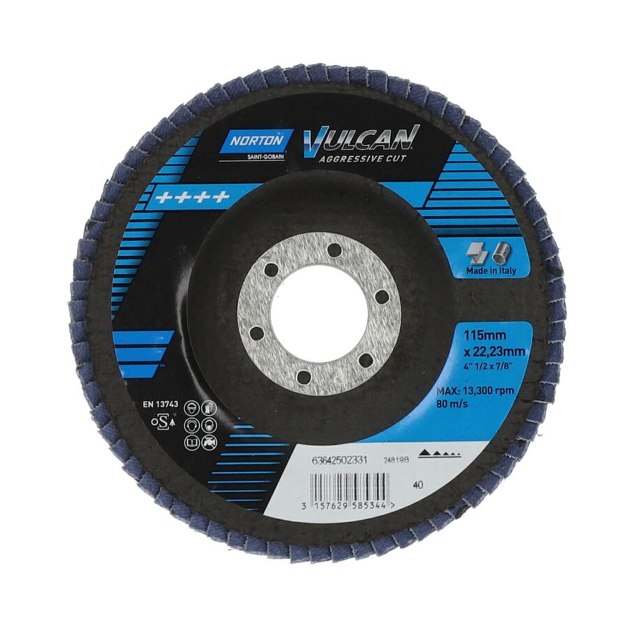 10 x Norton Fächerscheibe Schleifmopteller 115x22 R828 40 X-Treme, robust und effizient