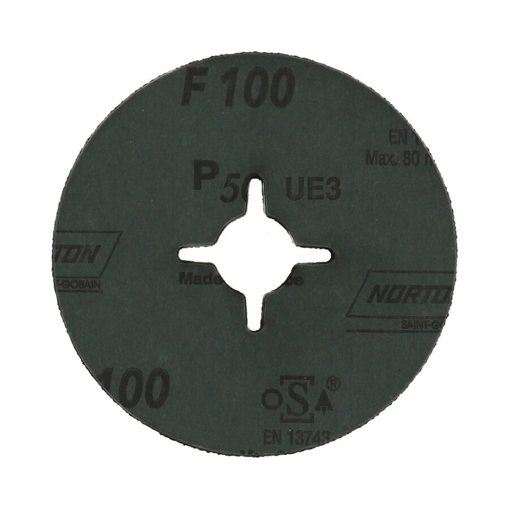 25 x Norton F100 Fiberscheiben | 115 x 22 mm | Korn 50 | Schleifscheiben Set