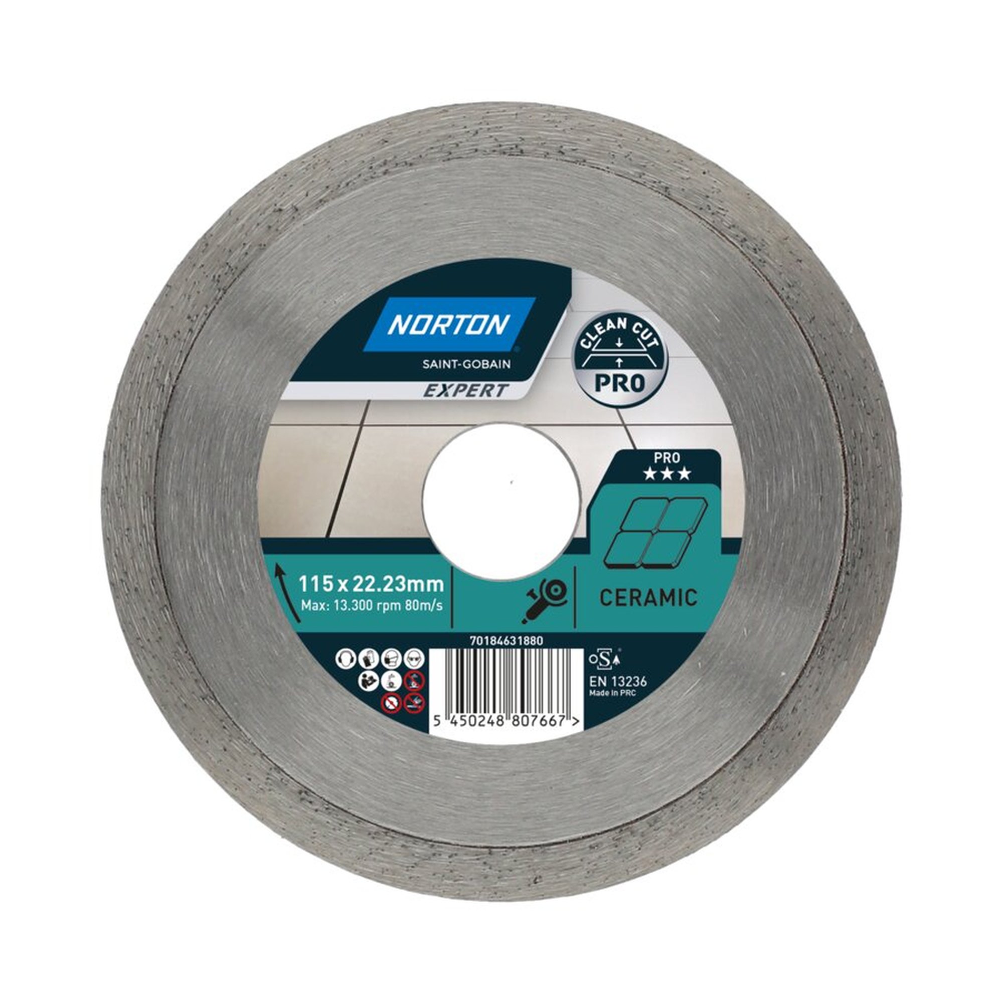 Norton EXPERT PRO Diamantscheibe für Fliesen 115x22.23mm - Präzision & Haltbarkeit