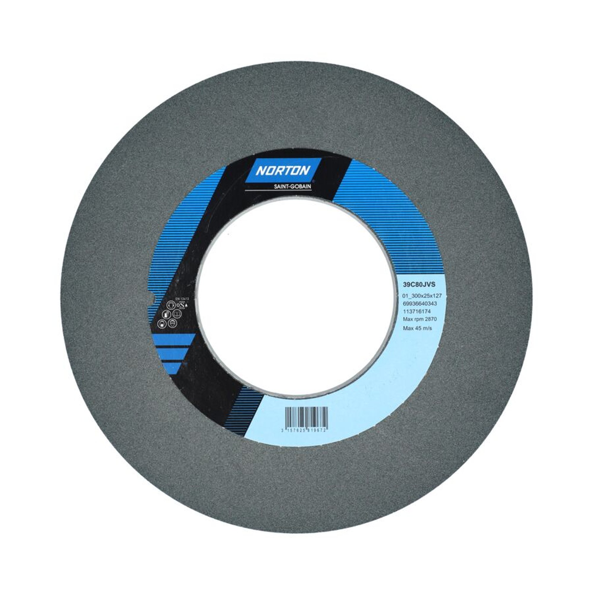 Norton Schleifscheibe gerade 300x25x127 39C 80 JVS - Hochwertige Schleiflösung