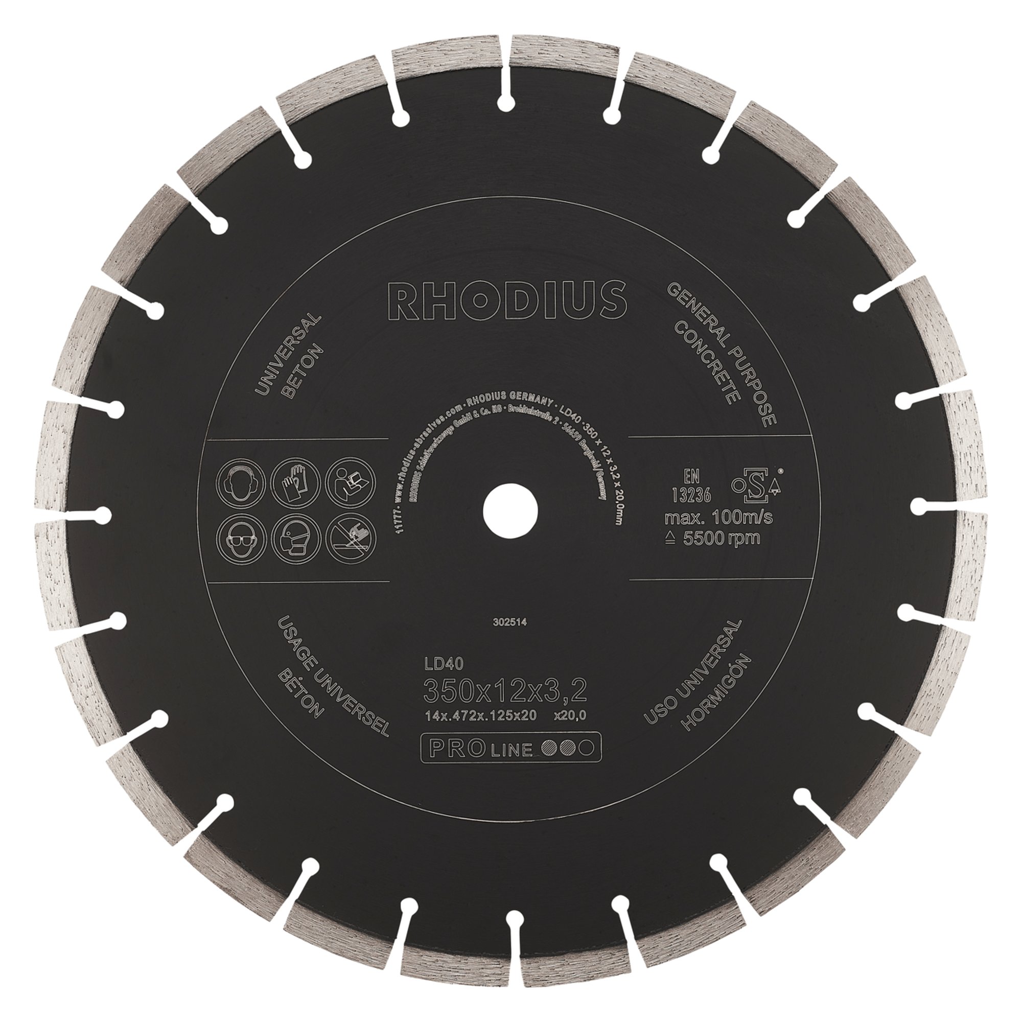 RHODIUS Diamanttrennscheibe  LD40 Ø 350 mm