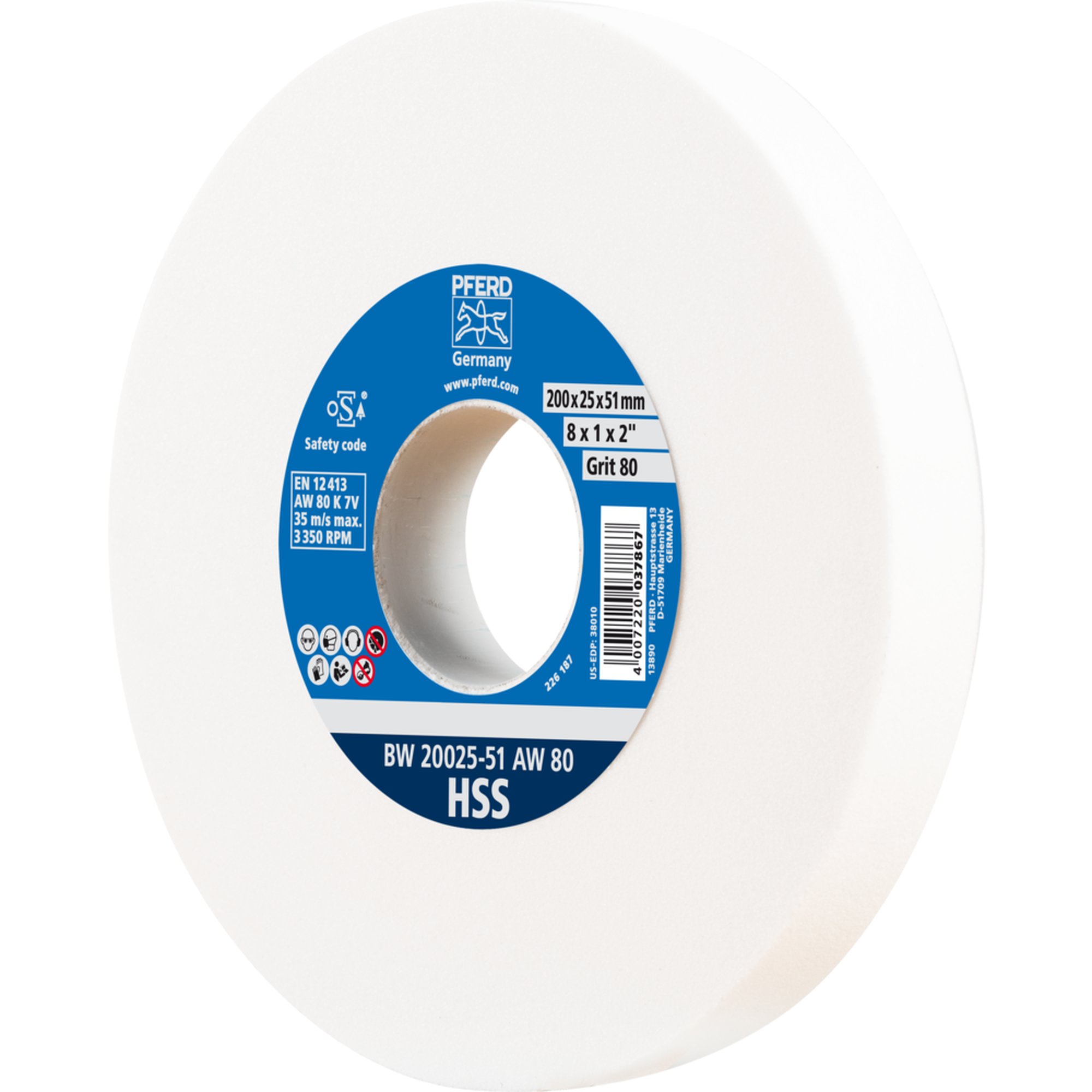 PFERD Schleifbockscheibe BW 20025-51 AW 80 HSS
