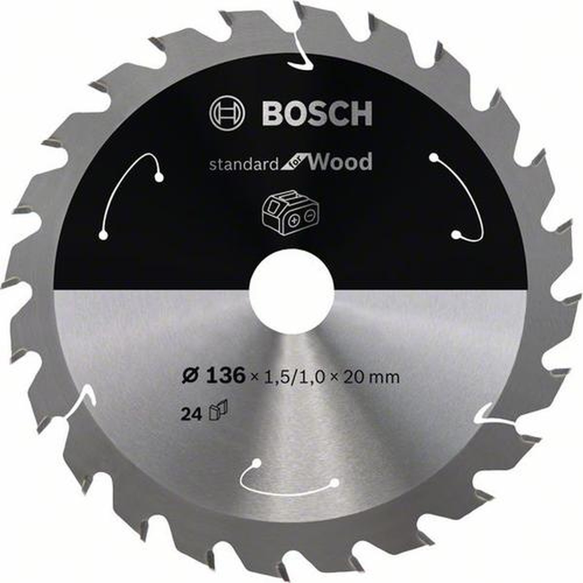 BOSCH Akku-Kreissägeblatt Standard für Holz, Ø  136  mm,  24 Zähne