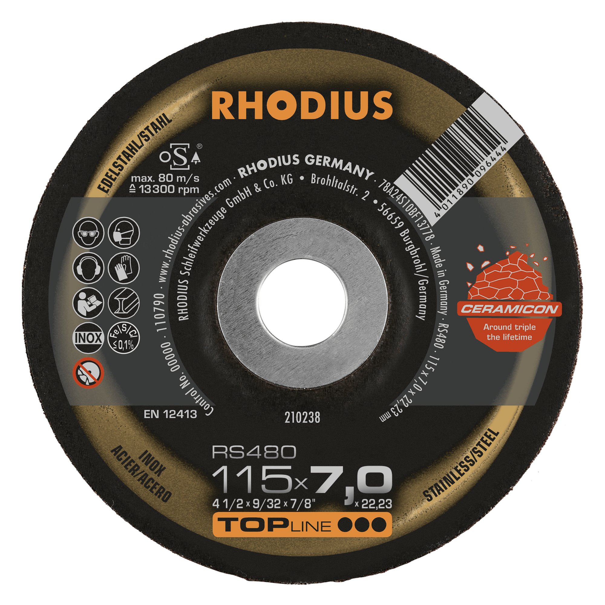 25 x RHODIUS Schruppscheibe RS480 Ø 115 mm