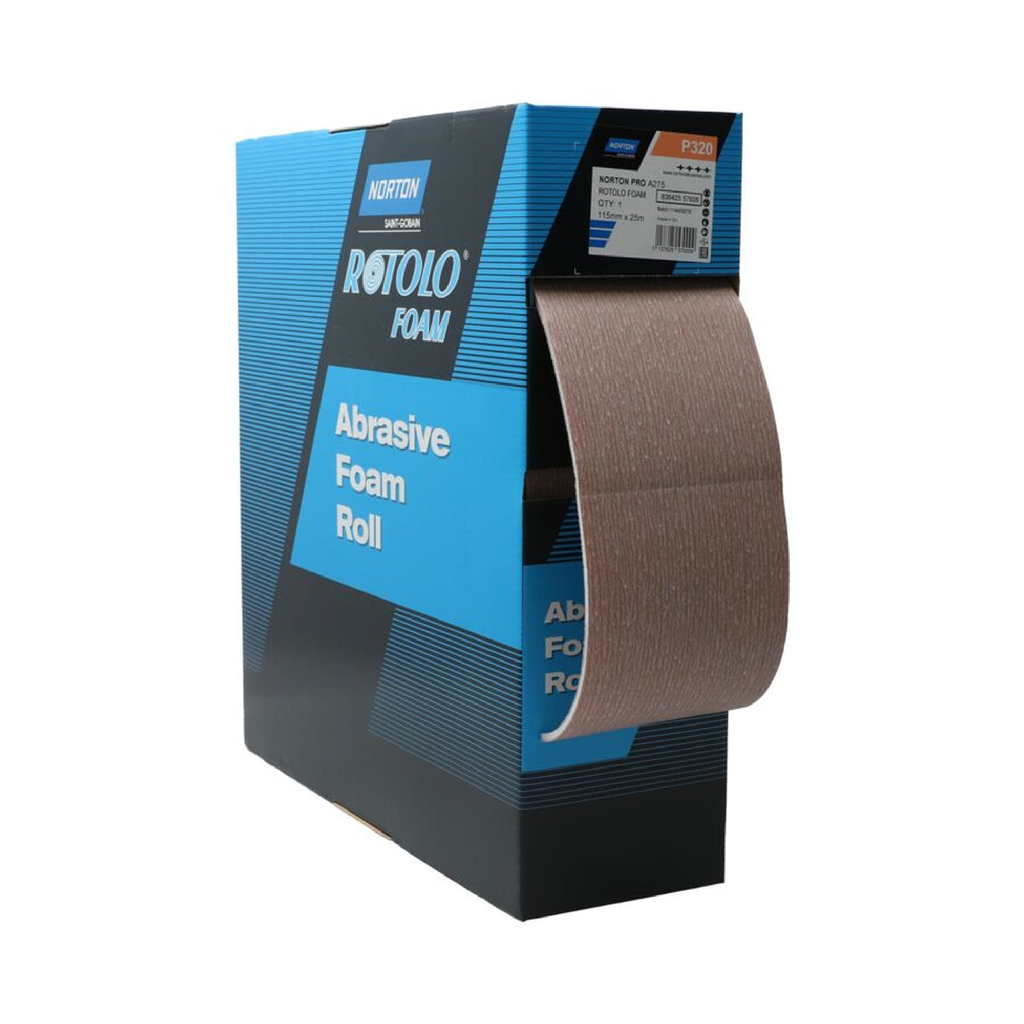 2 x Norton Schleifrolle Schleifpapier 115mm x 25m A275 320 Lachsfarben für Holz