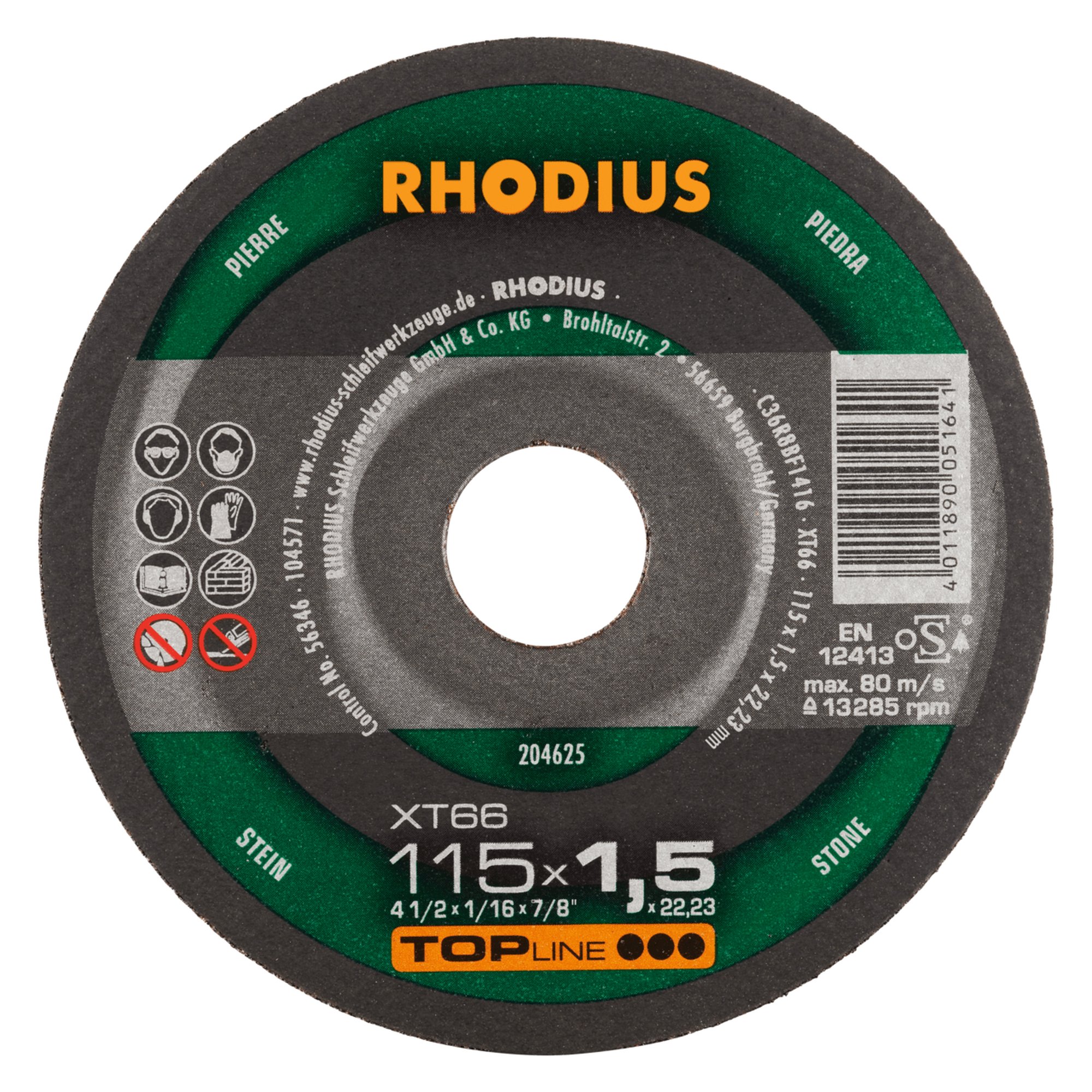 50 x RHODIUS Extradünne Trennscheibe XT66 Ø 115 mm