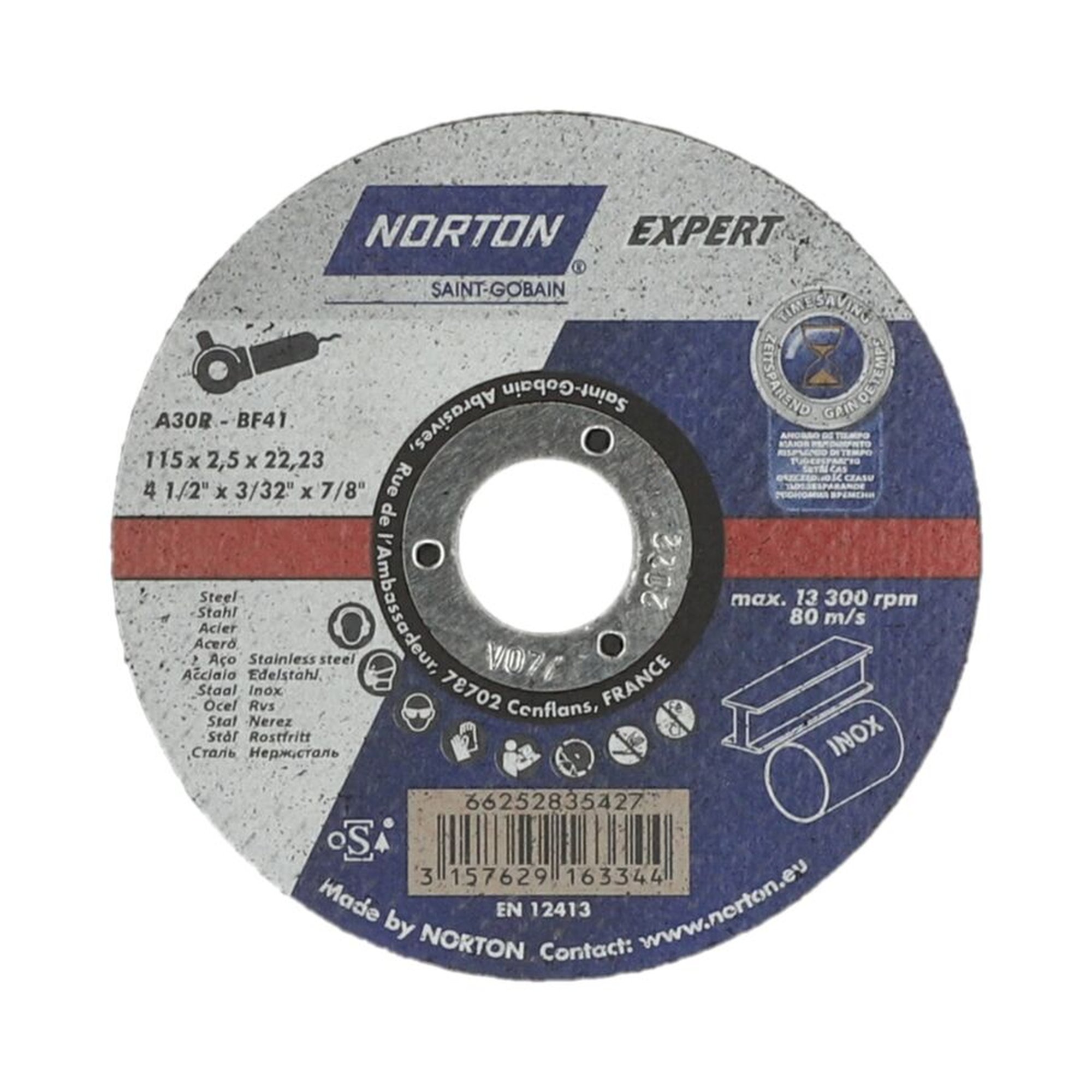 25 x Norton EXPERT Trennscheibe für Metall/Inox 115x2.5x22.23mm - Hochleistungsschnitt
