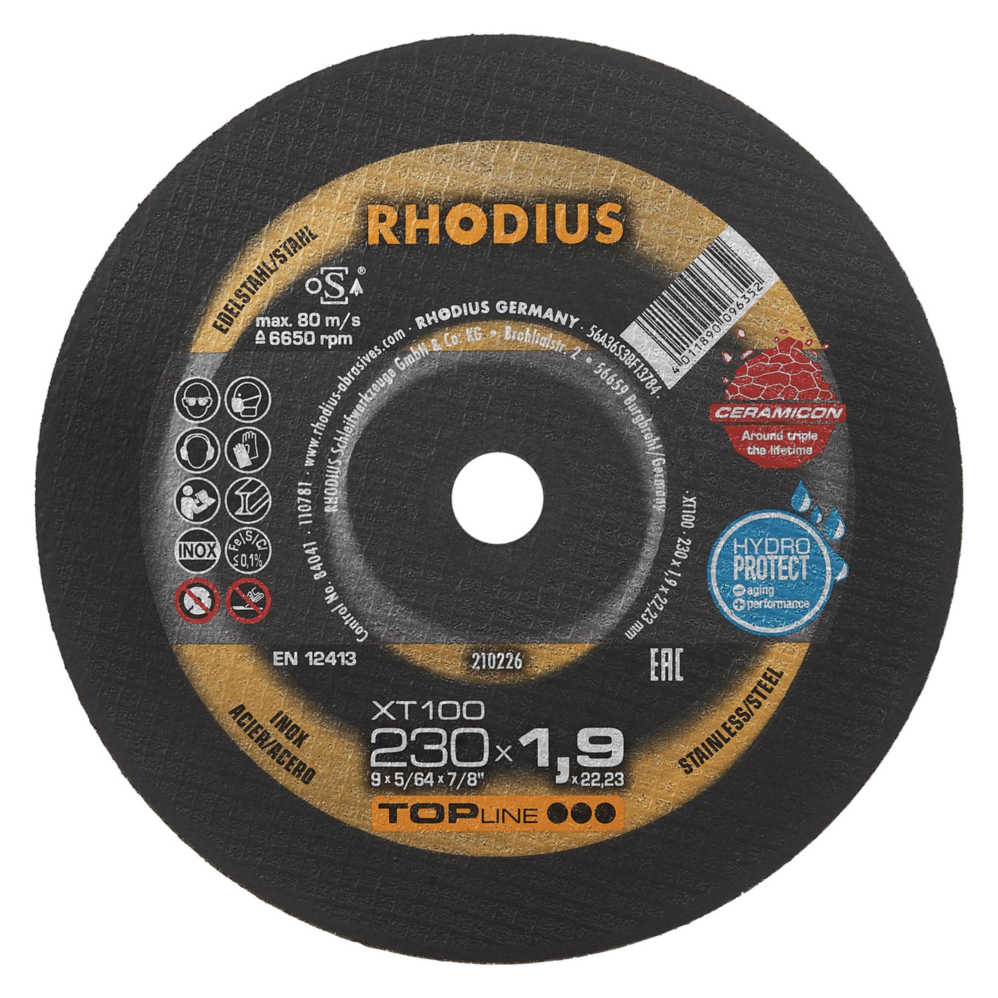 25 x RHODIUS Extradünne Trennscheibe XT100 EXTENDED Ø 230 mm