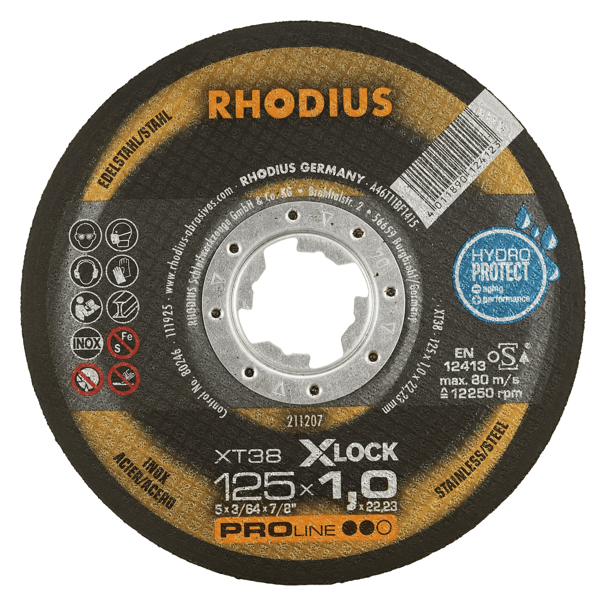 25 x RHODIUS Extradünne Trennscheibe XT38 X-LOCK Ø 125 mm