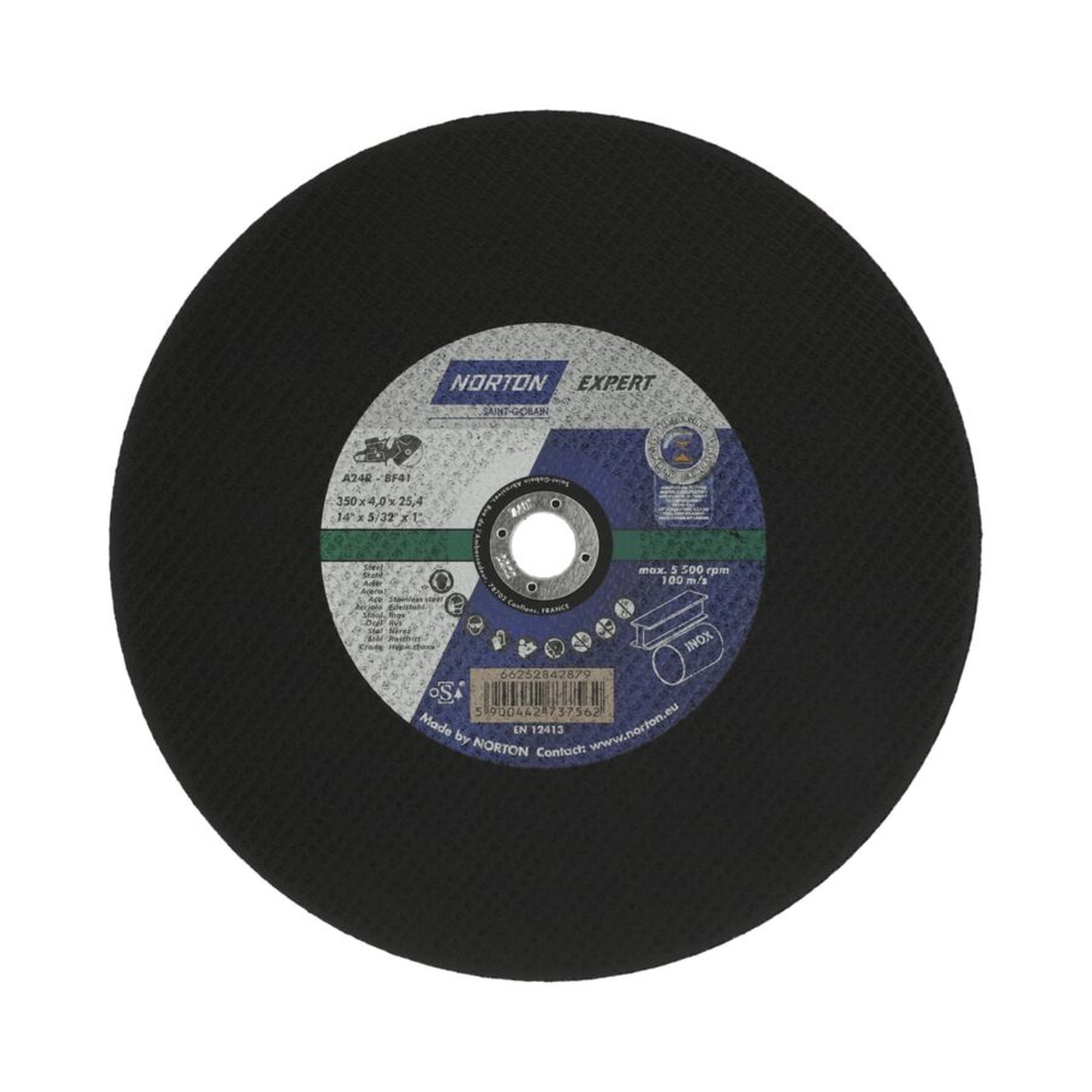 10 x Norton Trennscheibe Metall/Inox 350x4x25.4mm für Trennschleifer Expert