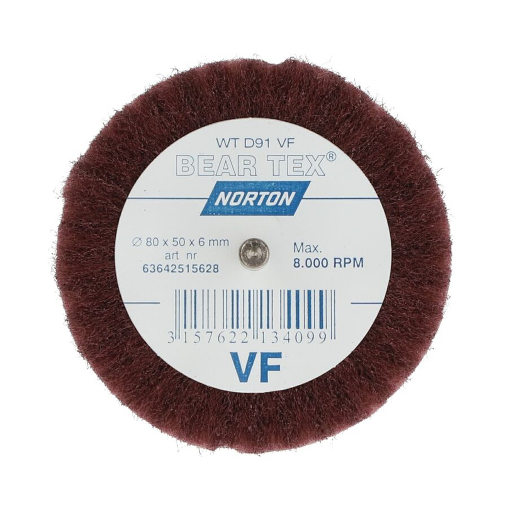 10 x Norton Fächerschleifer Schleifmop mit Schaft 80x50x6 Sehr Fein A F2501