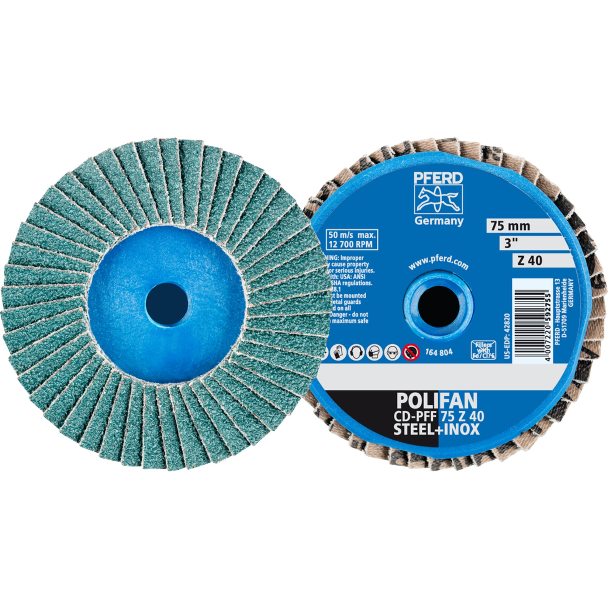 10 x PFERD COMBIDISC-Mini-POLIFAN CD PFF 75 Z 40