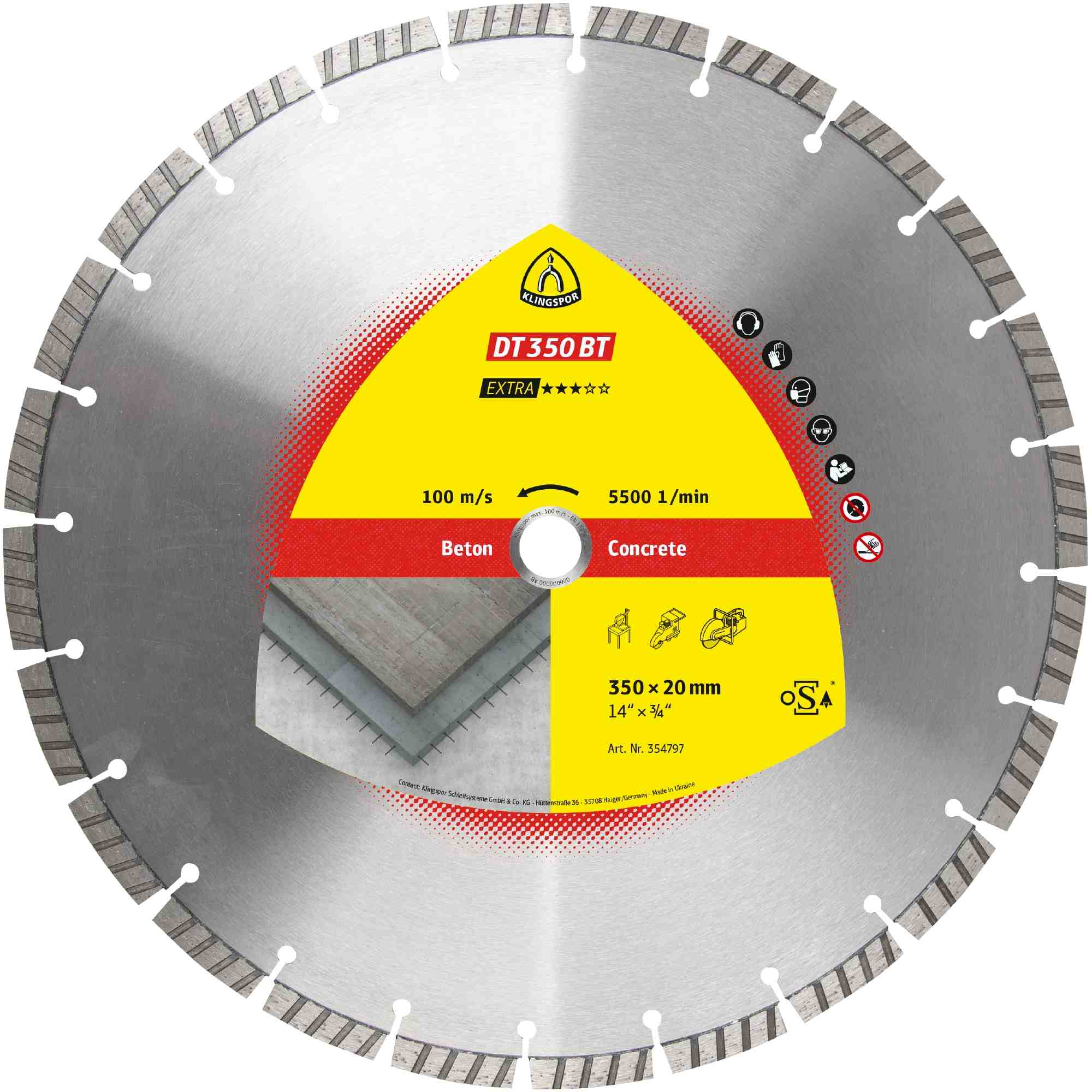 3 x Klingspor DT 350 BT Diamanttrennscheiben, 300 x 2,8 x 20 mm 21 Segmente 40 x 2,8 x 10 mm, Standard Turbo | Profi Bundle für Industrie und Handwerk