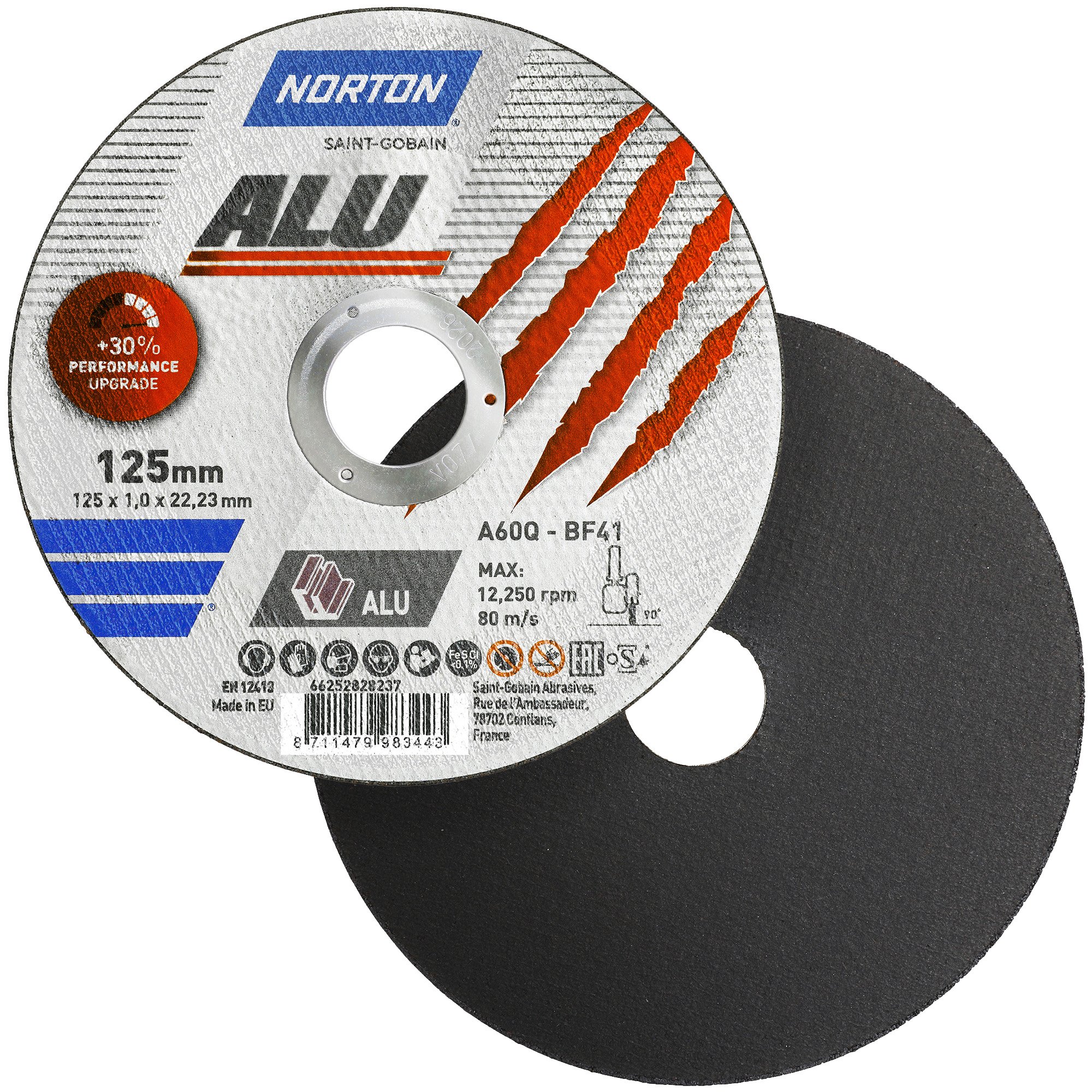 NORTON Trennscheibe gerade 41 | 125x1,0x22,23 A 60 Q Alu