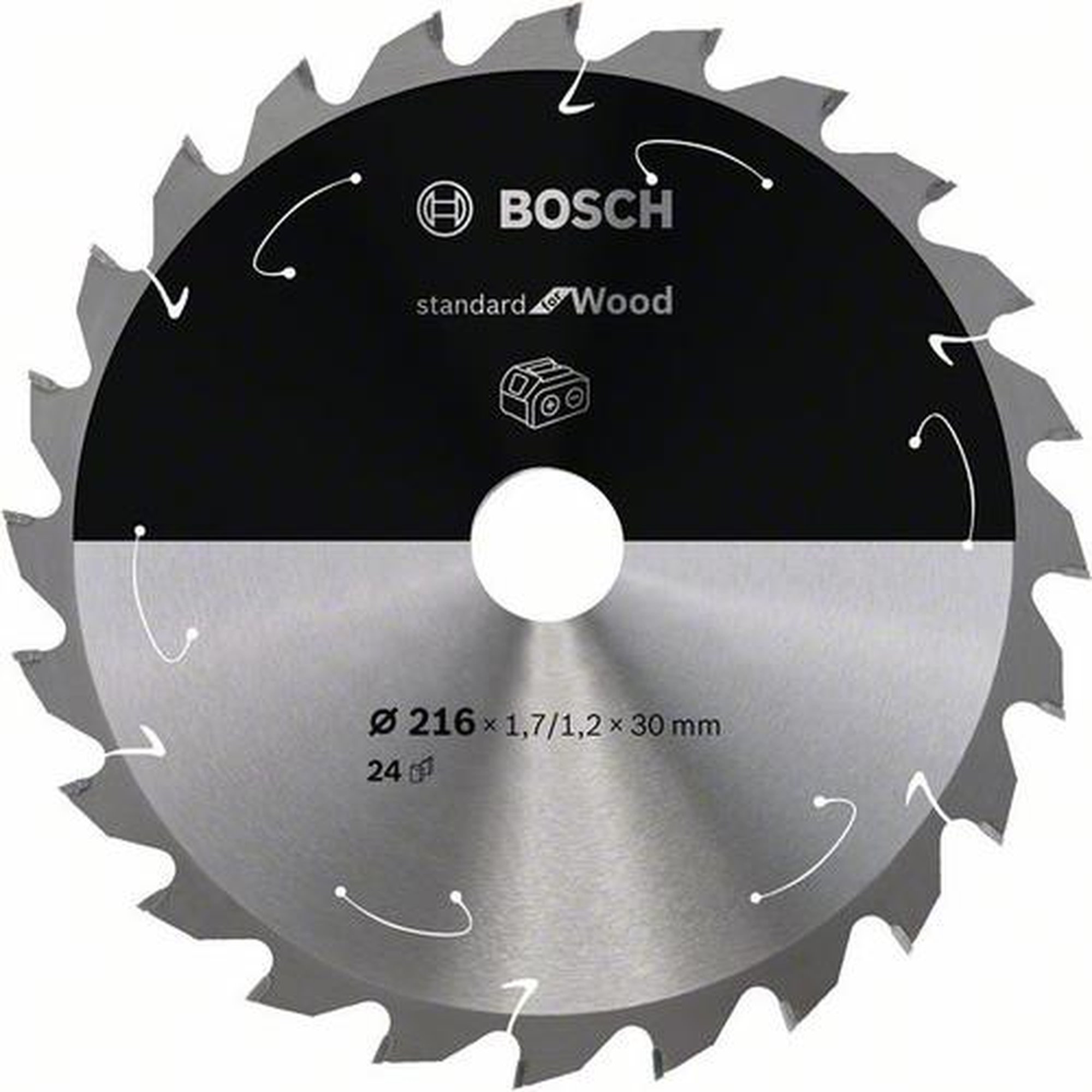 BOSCH Akku-Kreissägeblatt Standard für Holz, Ø 216 mm, 24 Zähne