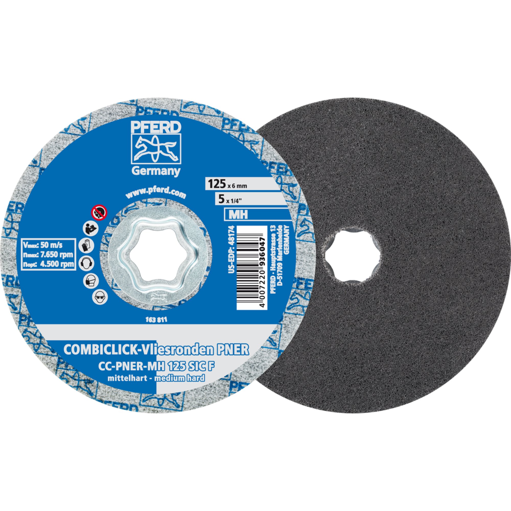 5 x PFERD COMBICLICK Vliesronde CC-PNER MH 125 SiC F