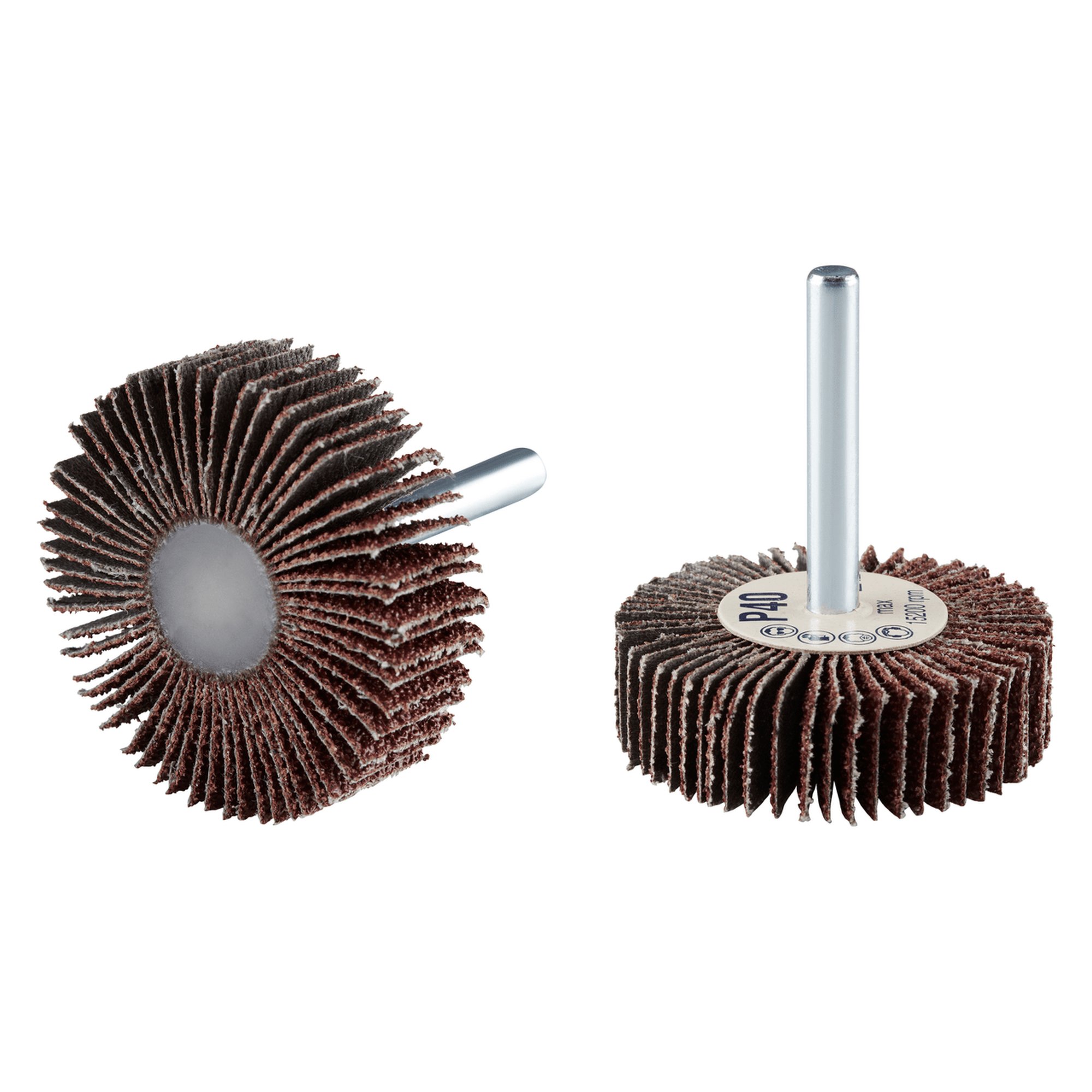 10 x RHODIUS Fächerschleifer Schleifmop FS Ø 50 mm Körnung 60