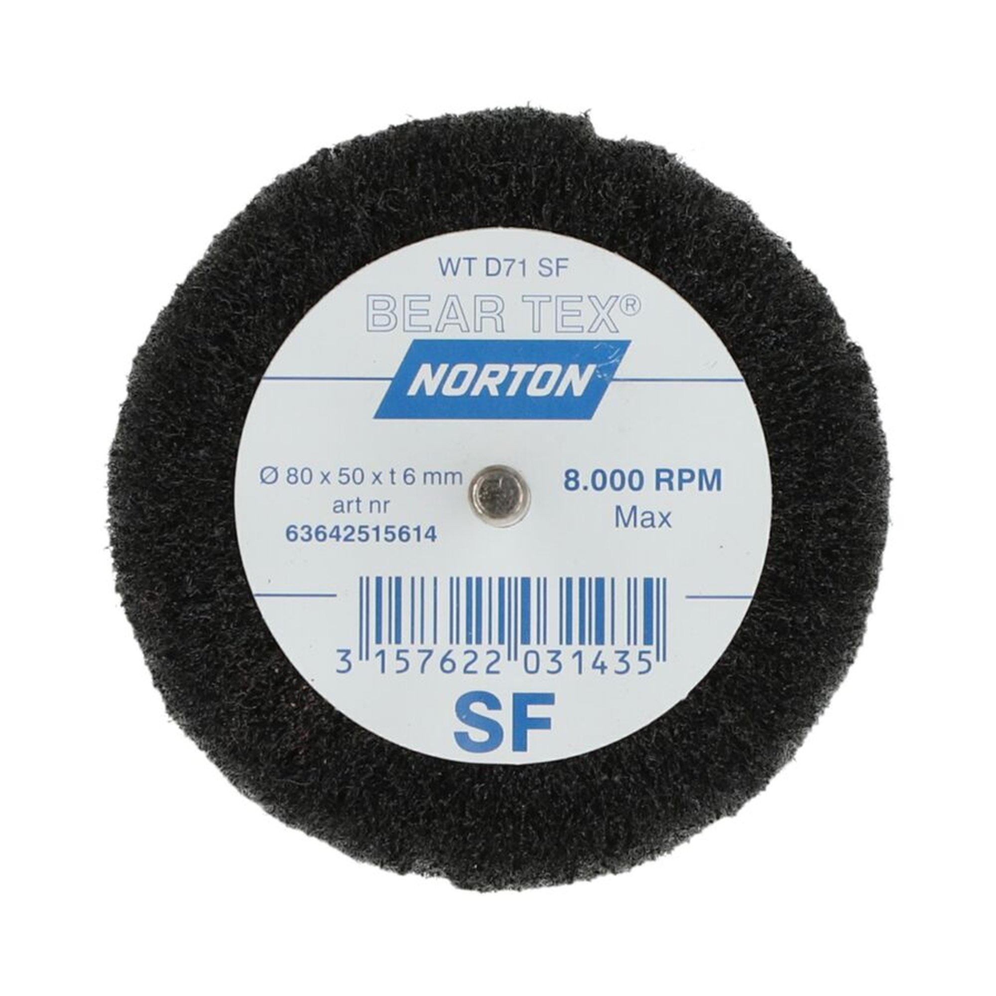 10 x Norton Fächerschleifer Schleifmop mit Schaft 80x50x6 Fein S F4401