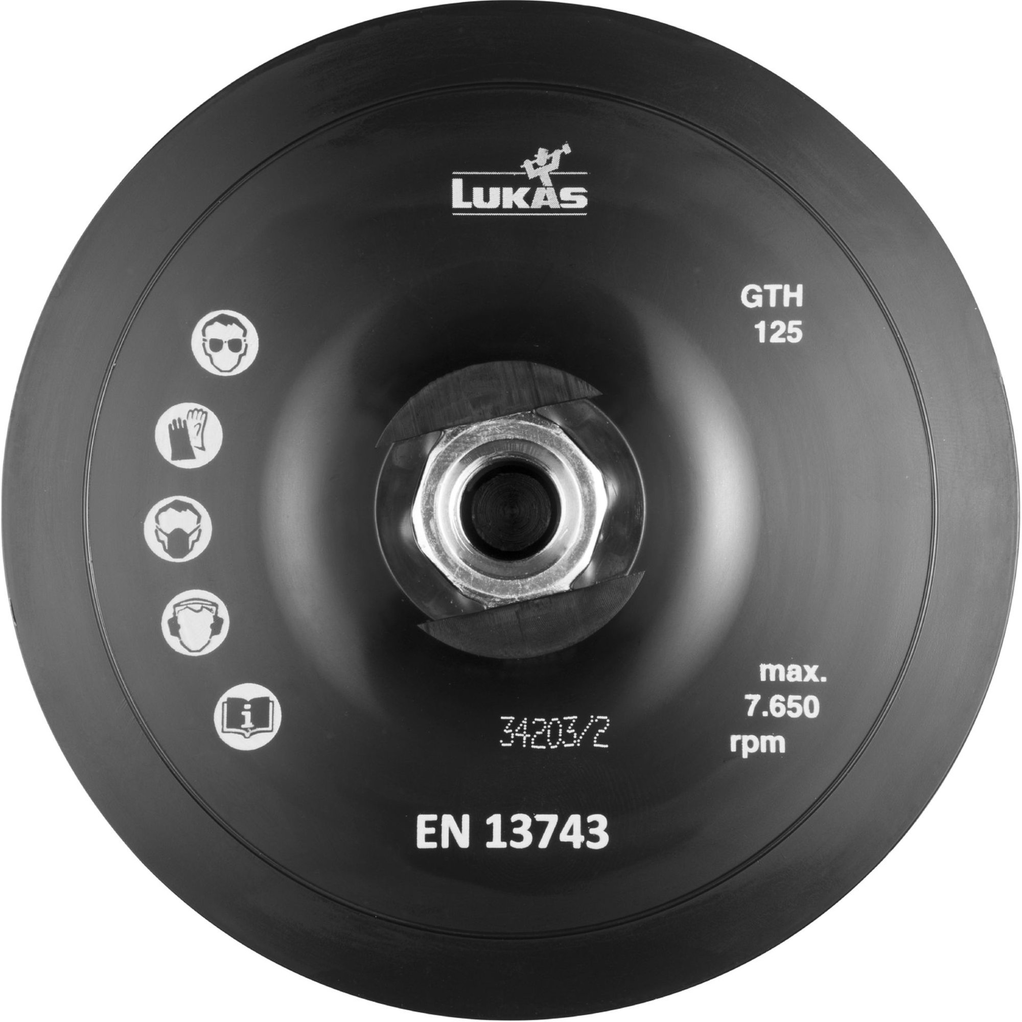 LUKAS Werkzeugaufnahme GTHX für Klett-Schleifblätter Ø 125 mm mit M14-Gewinde