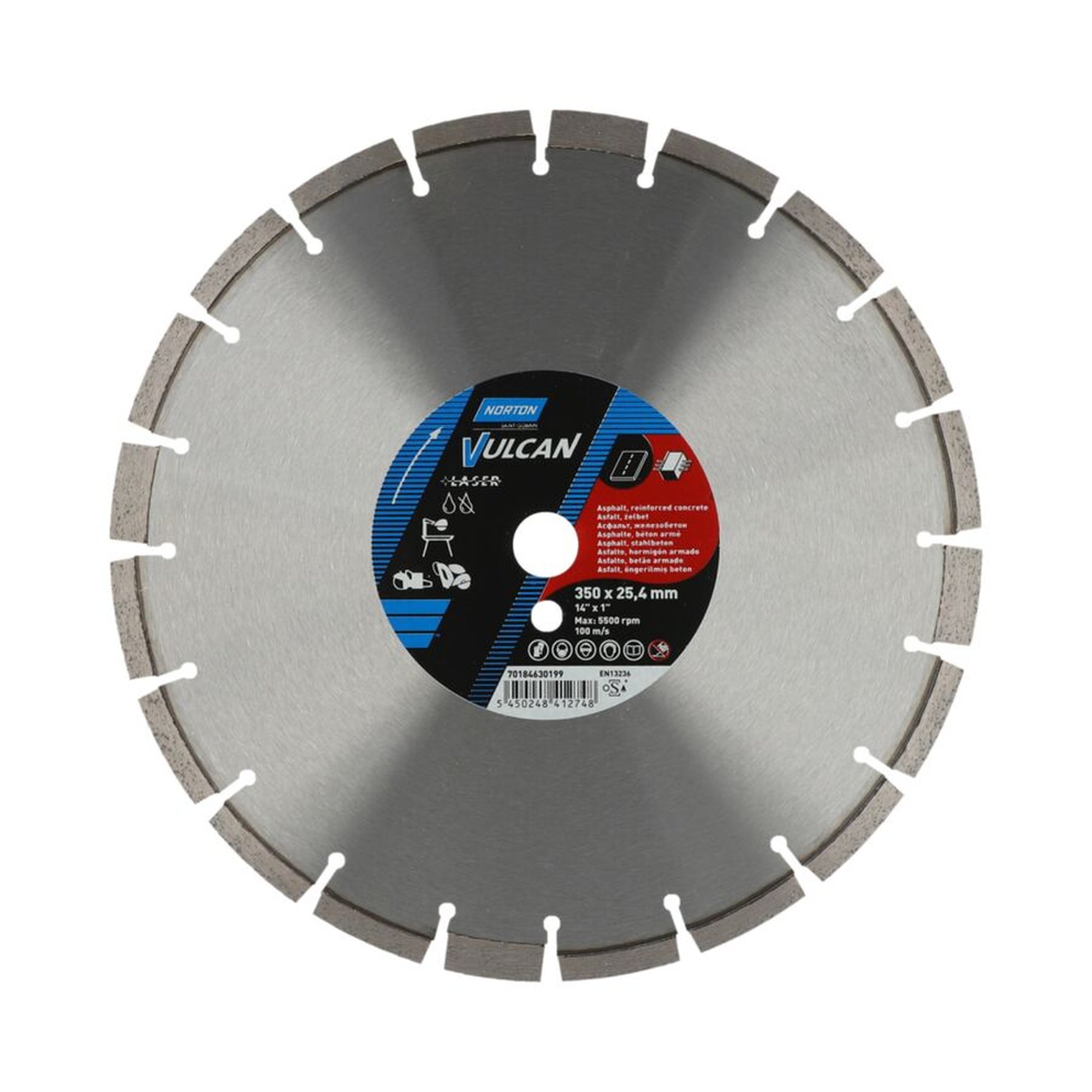 Norton Diamantscheibe Trennscheibe 350mm Vulcan Combo 10x2,8x25,4 für Beton