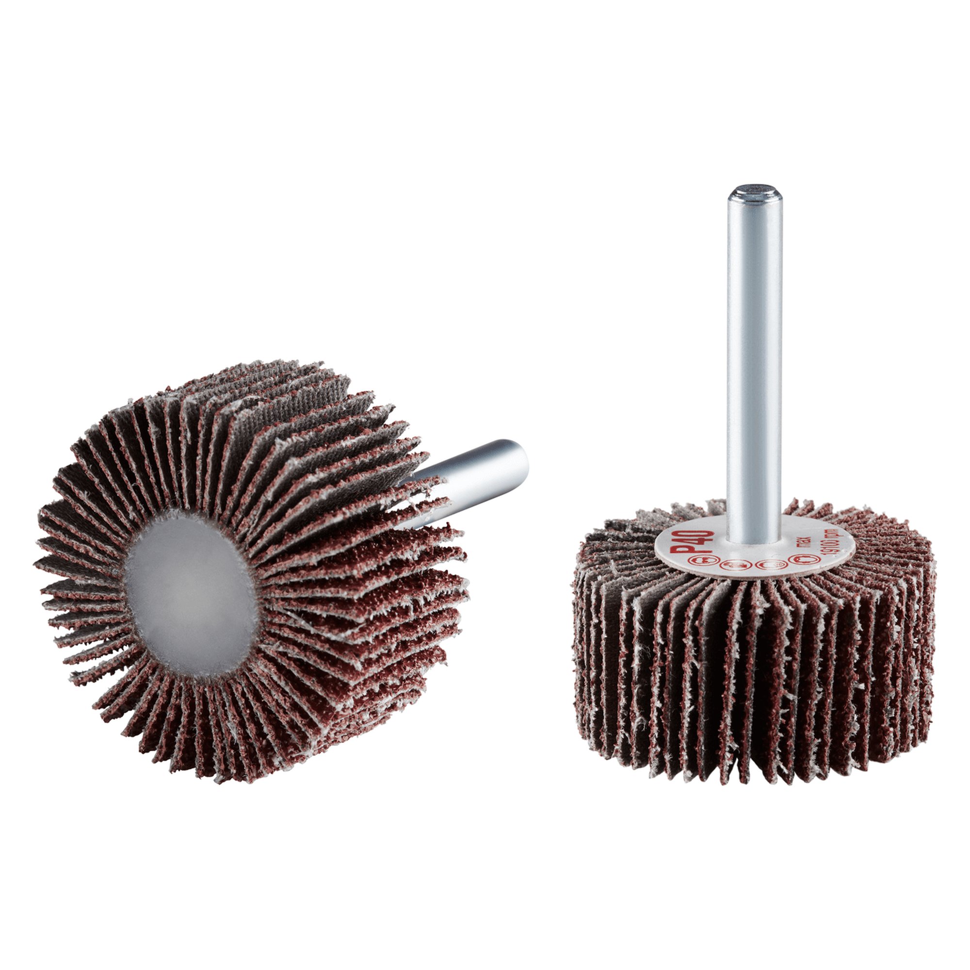 10 x RHODIUS Fächerschleifer Schleifmop FS Ø 40 mm Körnung 60