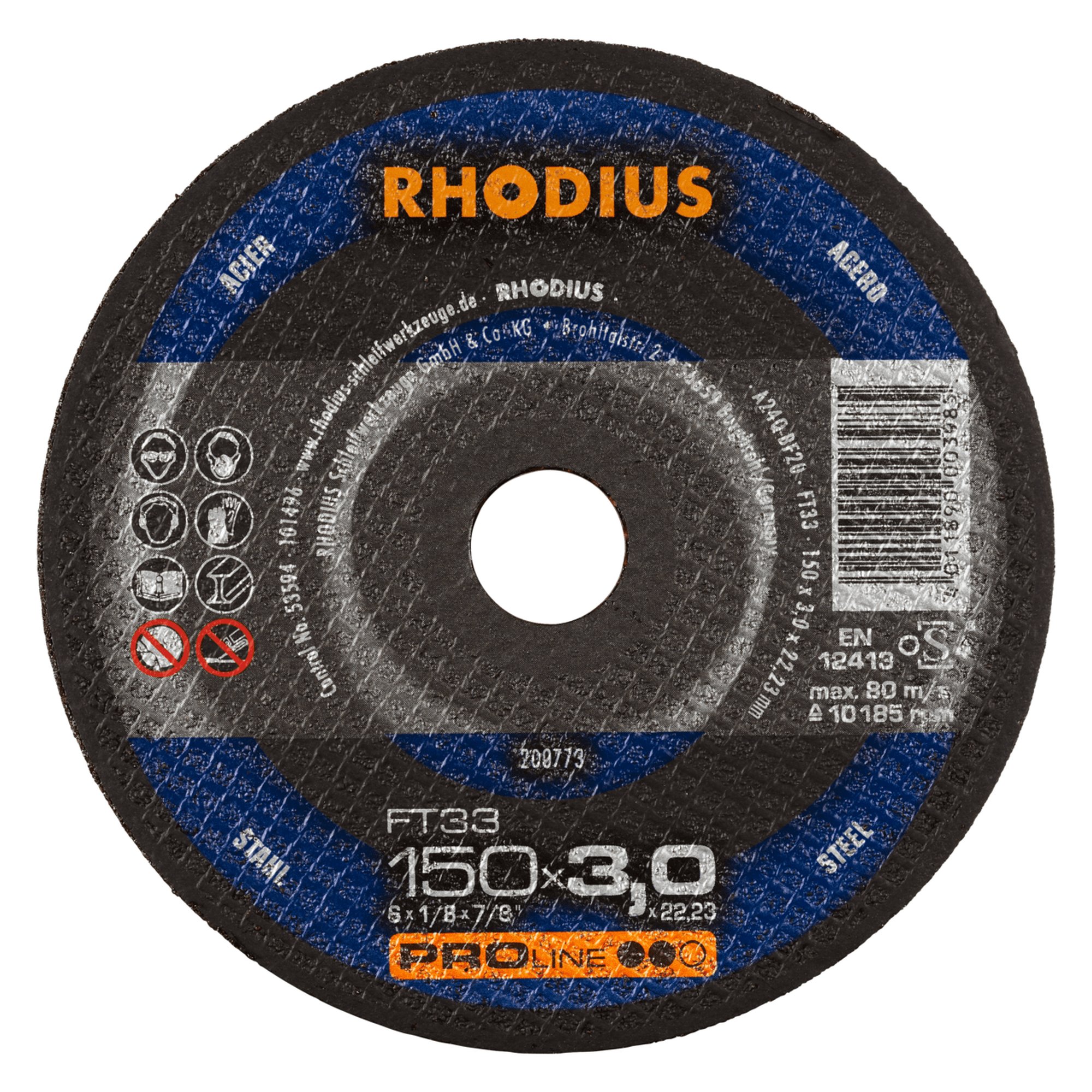 25 x RHODIUS Freihandtrennscheibe FT33 Ø 150 mm