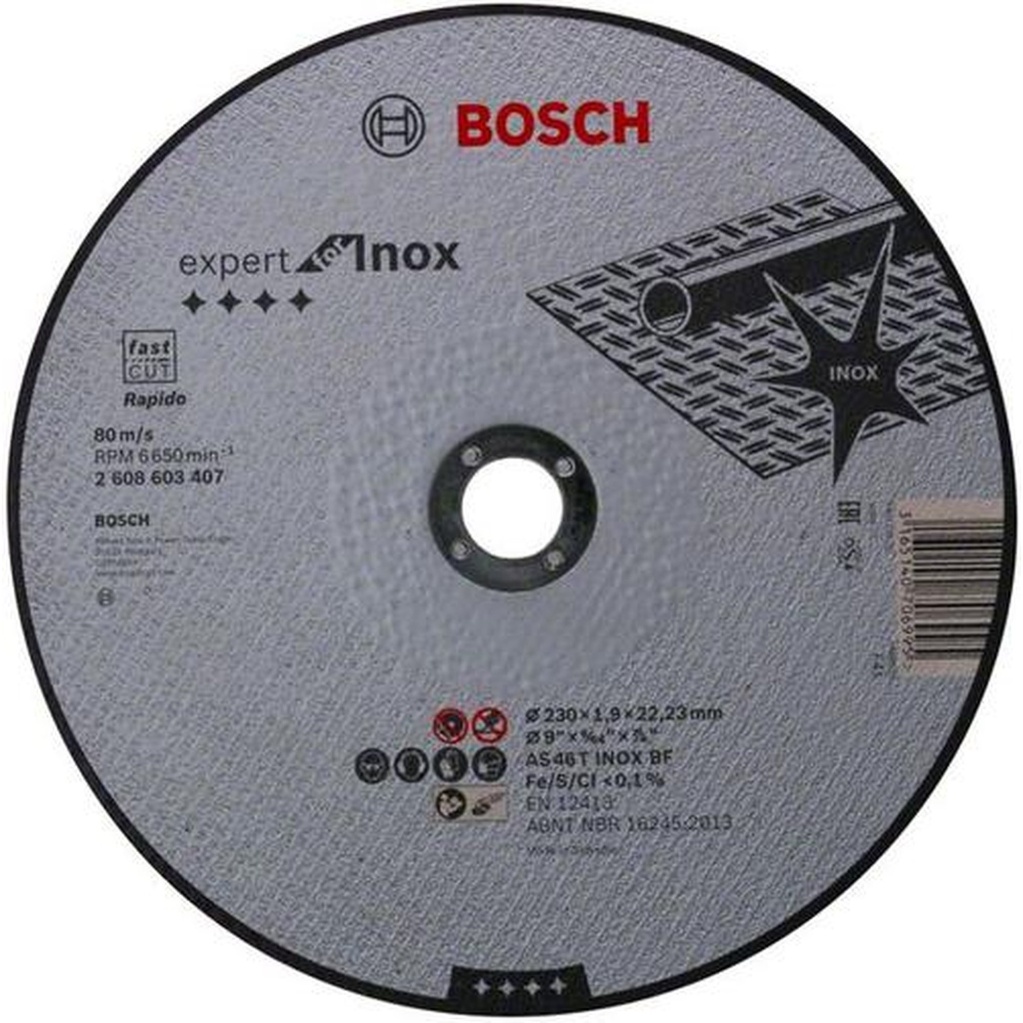 25x BOSCH Trennscheibe gerade Expert für Edelstahl - Rapido AS 46 T INOX BF, Ø 230 x 1,9 mm