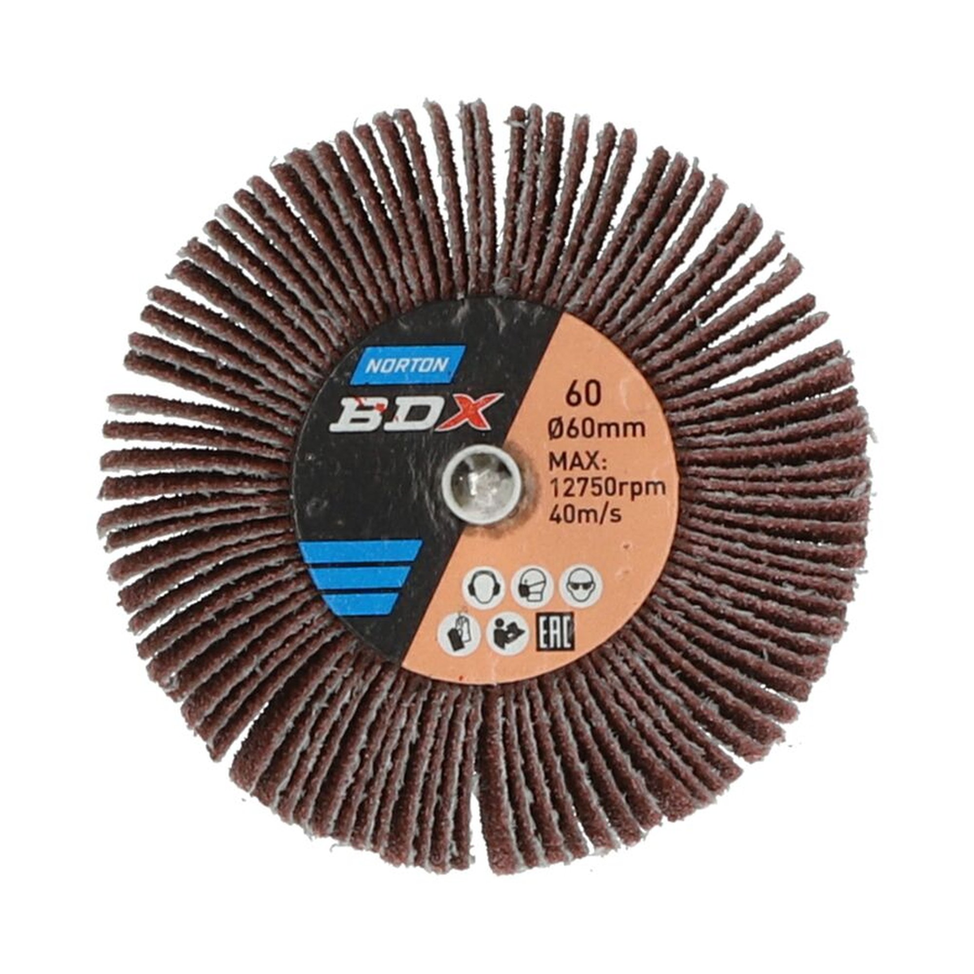 10 x Norton Fächerschleifer Schleifmop mit Schaft 60x15x6 R207 Korn 60