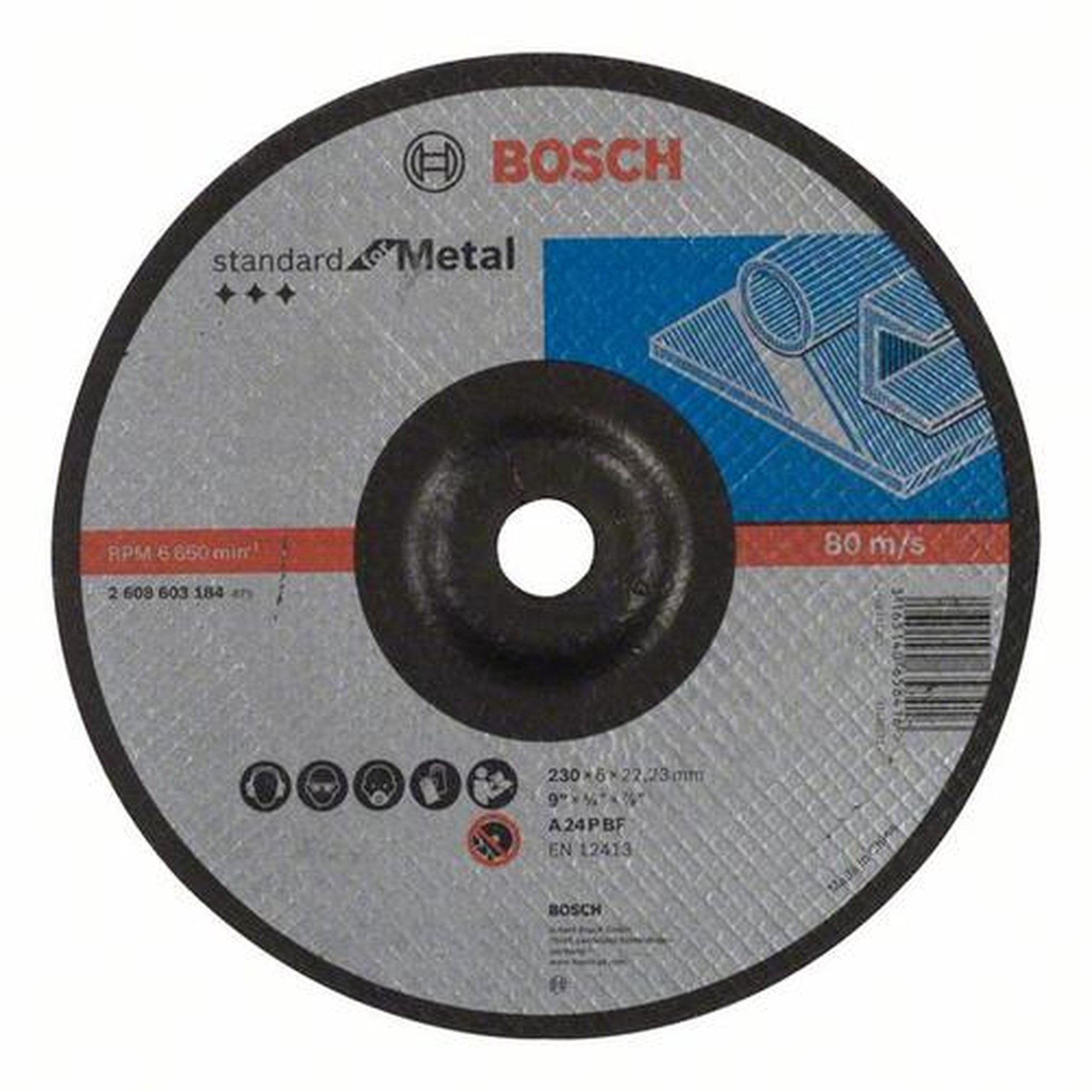 10x BOSCH Schruppscheibe gekröpft, Standard für Metall A 24 P BF, Ø 230 x 6 mm