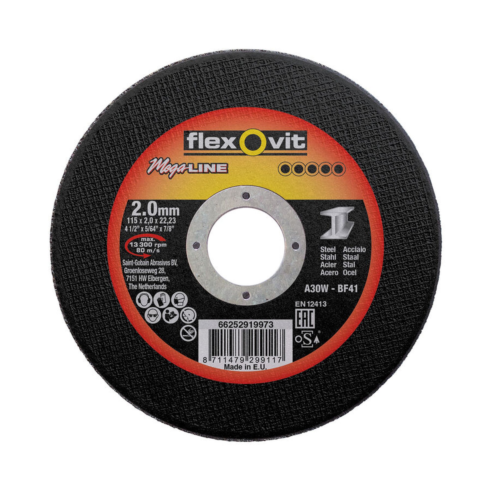 25 x Norton Trennscheibe für Metall Flexovit MEGA-LINE 115x2x22.23mm