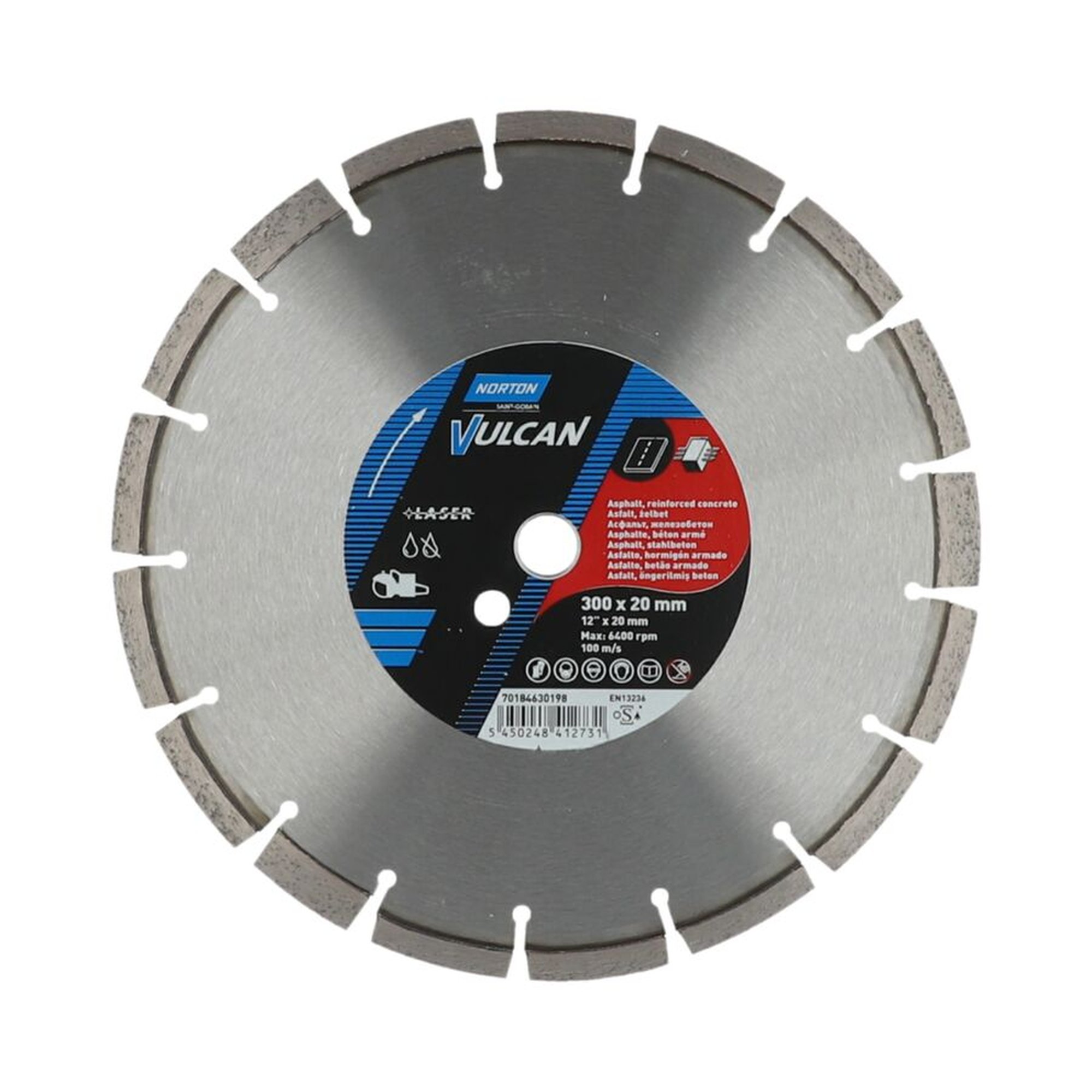 Norton Diamantscheibe Trennscheibe 300mm Vulcan Combo für Beton und Stein