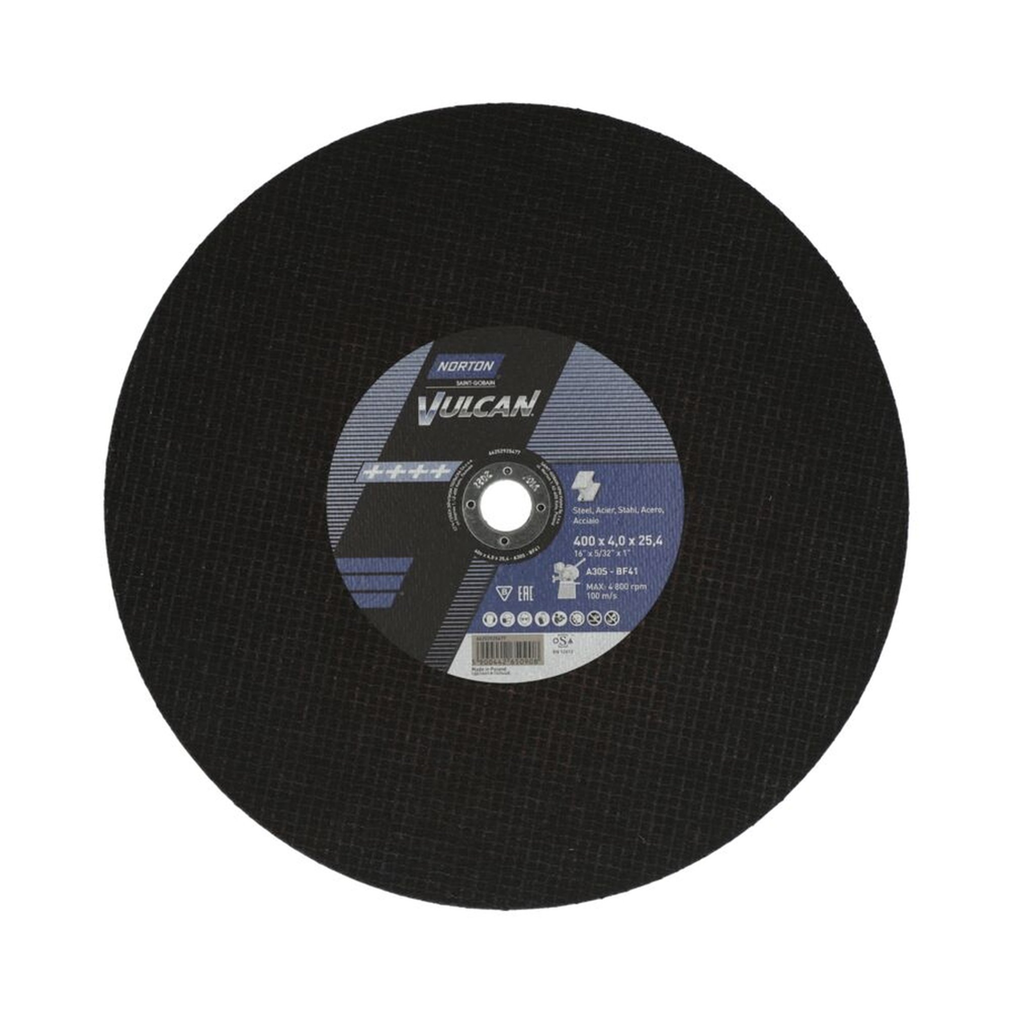 10 x Norton Trennscheibe 400x4,5x32mm A30S 80m/s Vulcan gerade 41 für Metallbearbeitung